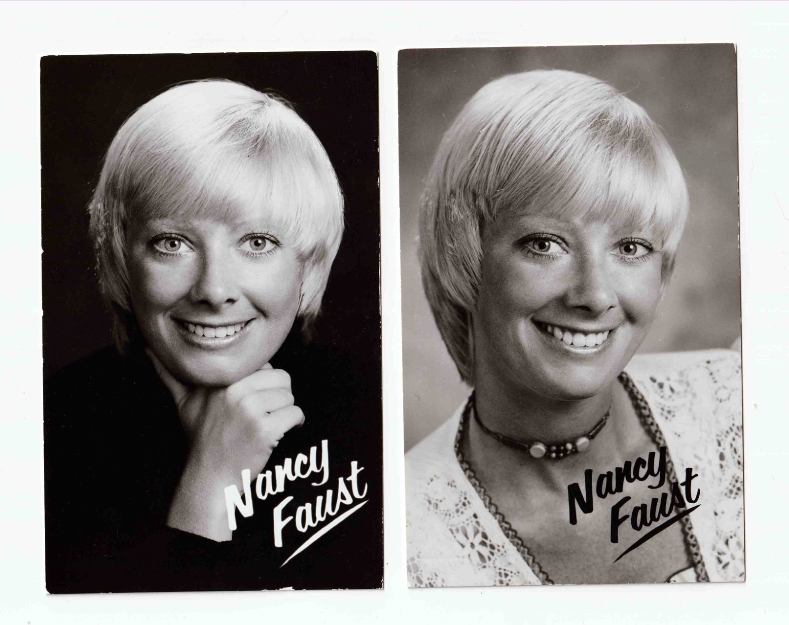 Set of 2 early 1970's Nancy Faust Chicago White Sox Postcards