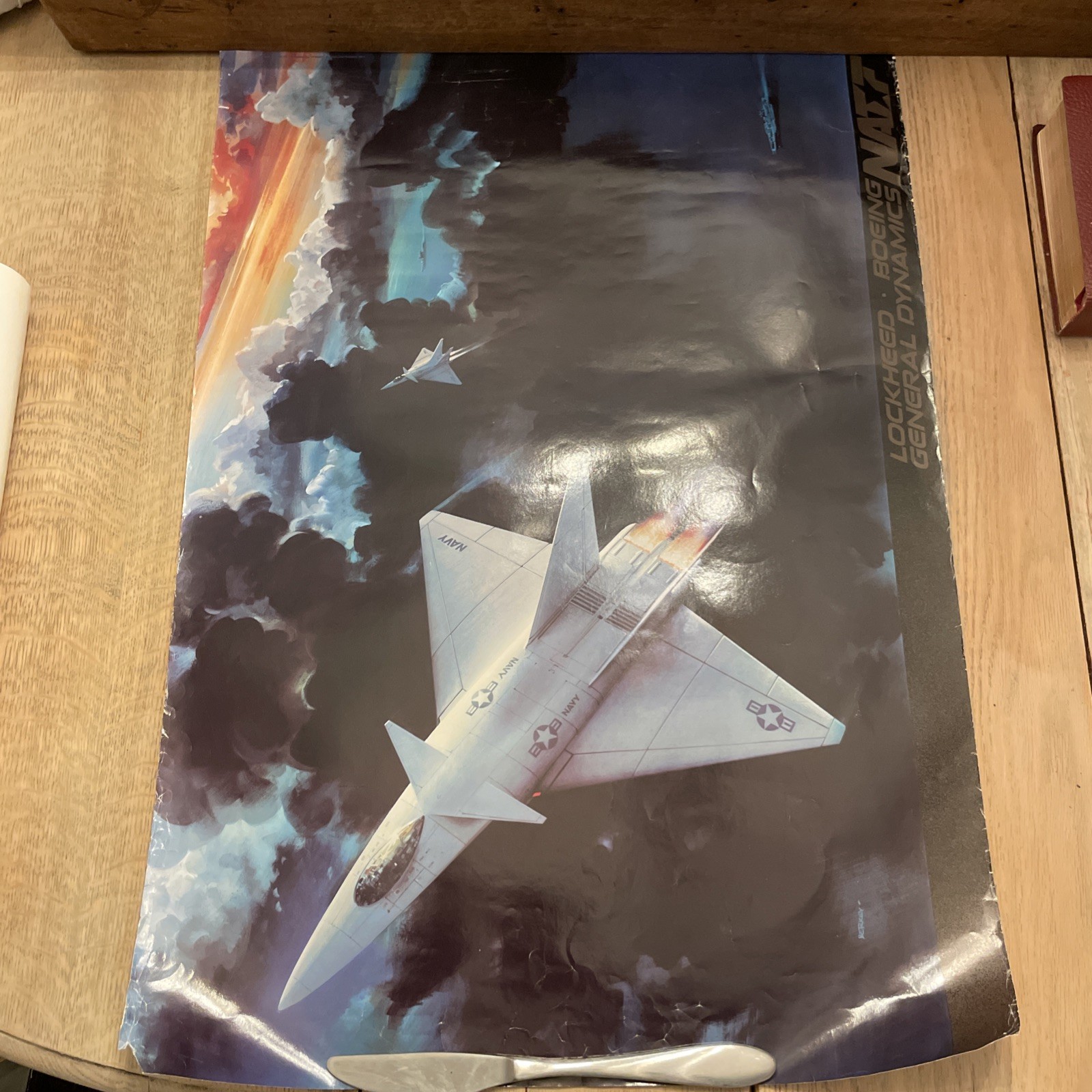 Vintage Glossy IN COLOR NATF Aircraft poster- circa 1990s See pictures  