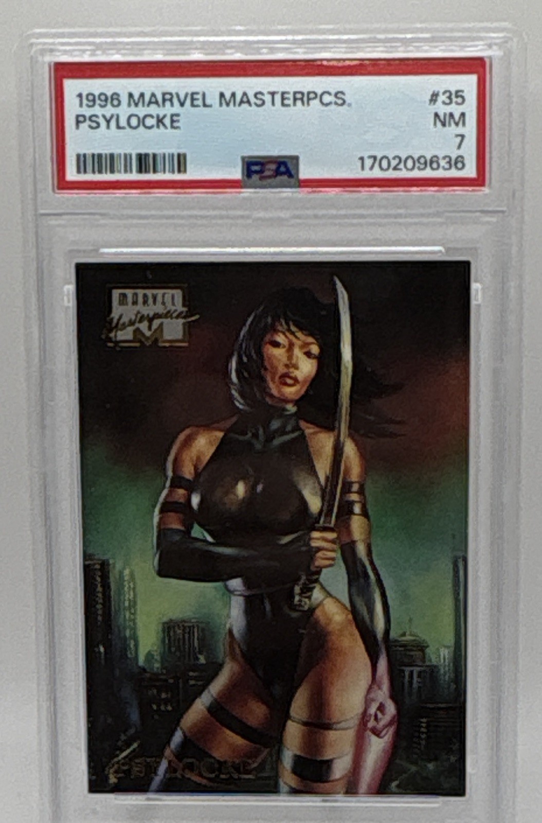 Fleer/SkyBox 1996 Marvel Masterpieces #35 Psylocke PSA 7 NM Cert 170209636