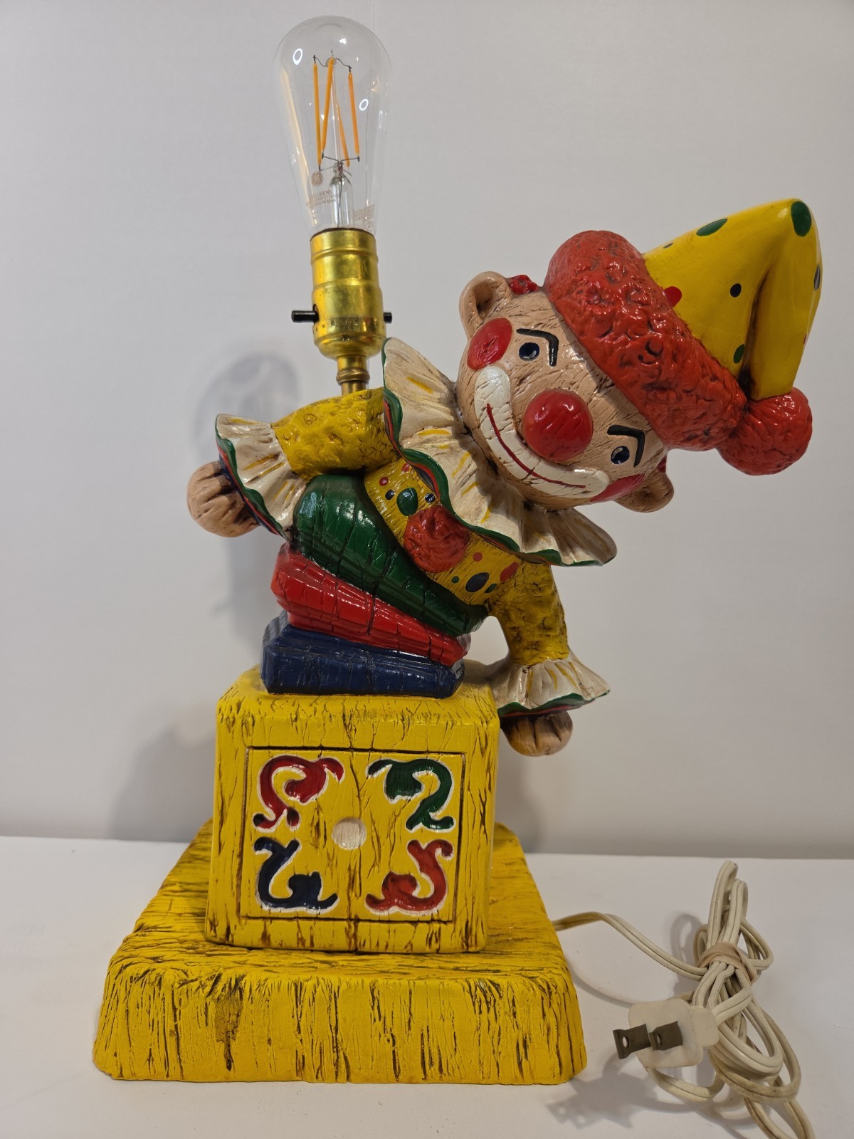 Vintage Nowells Molds 1982 Ceramic Jack in the Box Clown Lamp