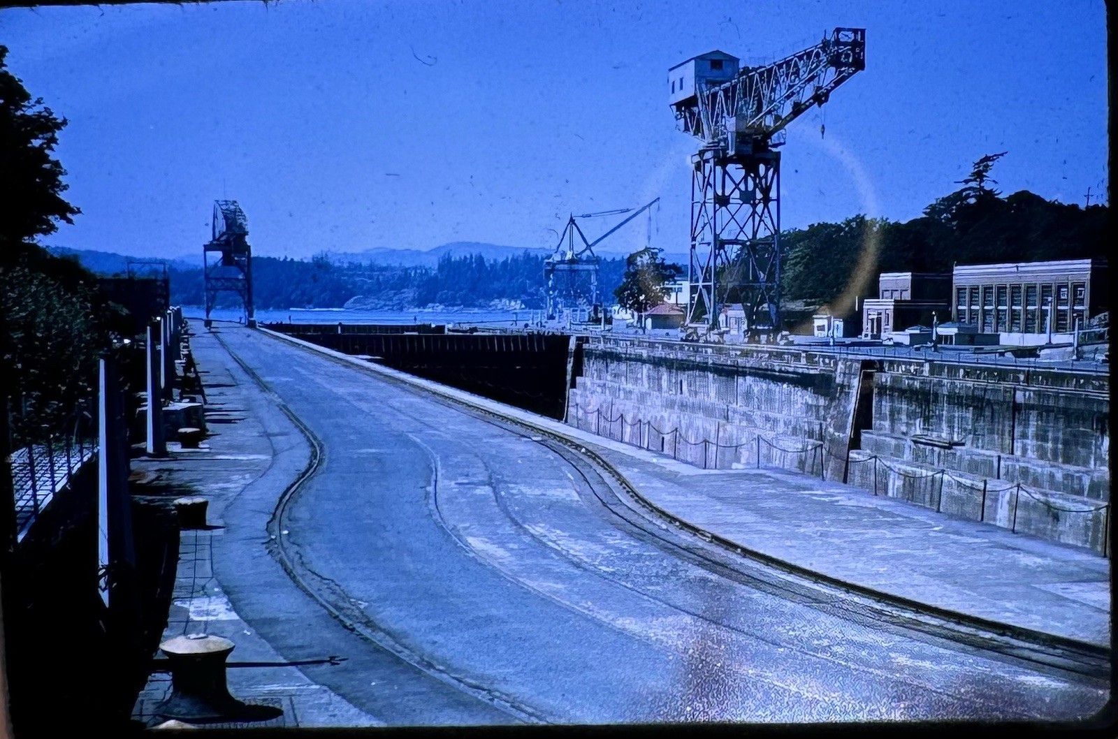Vintage 1964 Panama Canal And Cranes 35mm Photo Slide