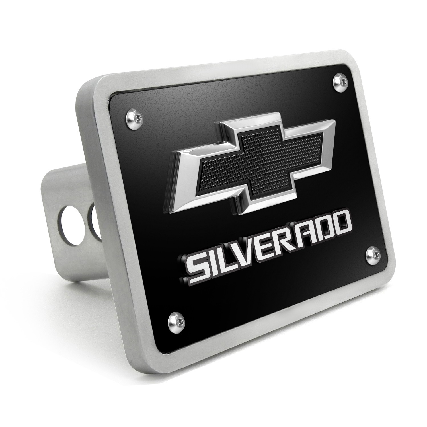 Chevrolet Silverado 3D Black Logo on Black Billet Aluminum 2\