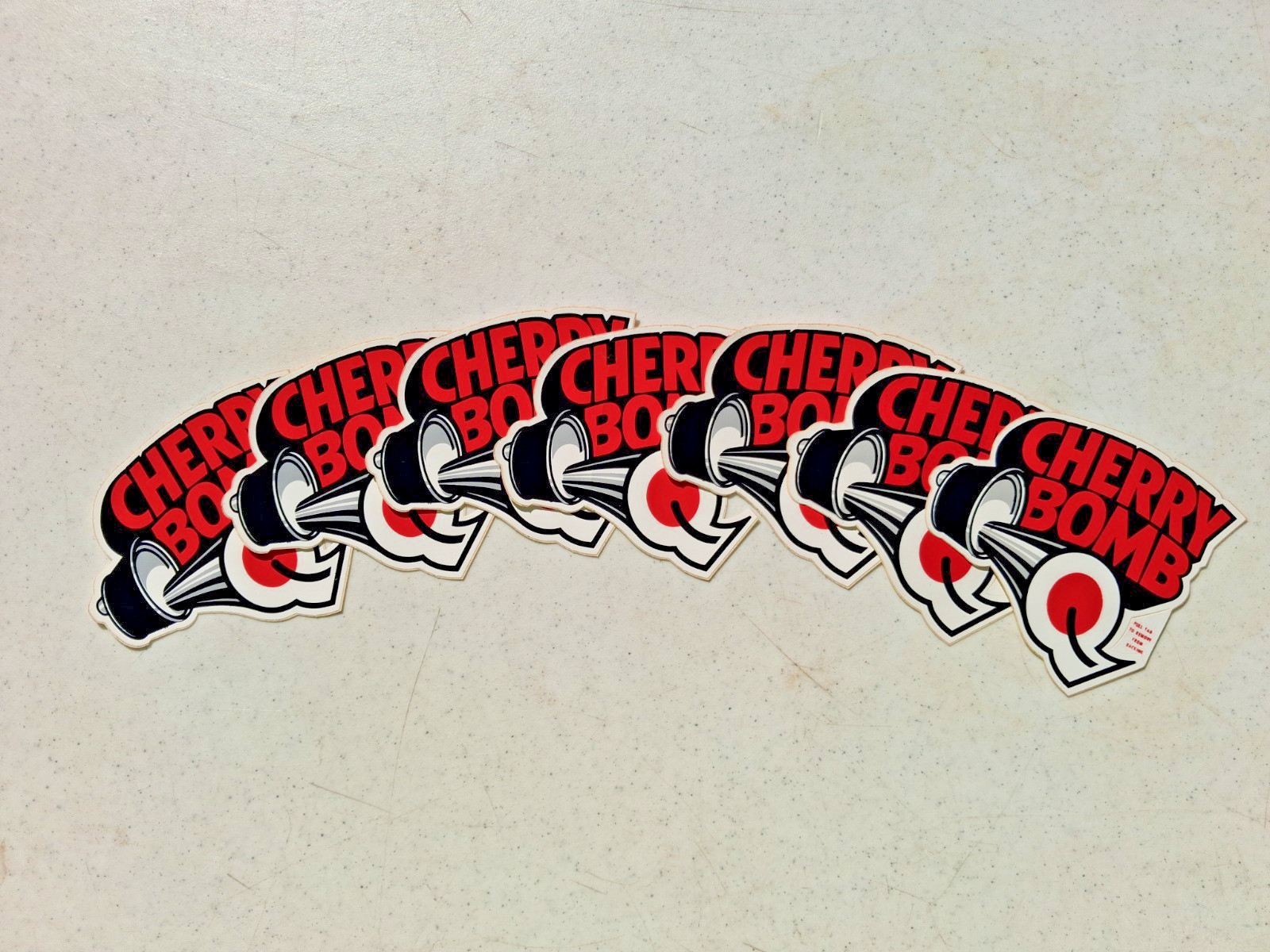 (7) Vintage (NOS) 1976, Cherry Bomb, Peel n\' Stick Stickers -Original Backing