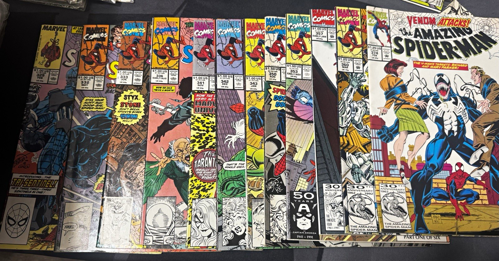 Marvel Comics Amazing Spider-Man  lot issues 329,332,333,336,341,342,343,350,353
