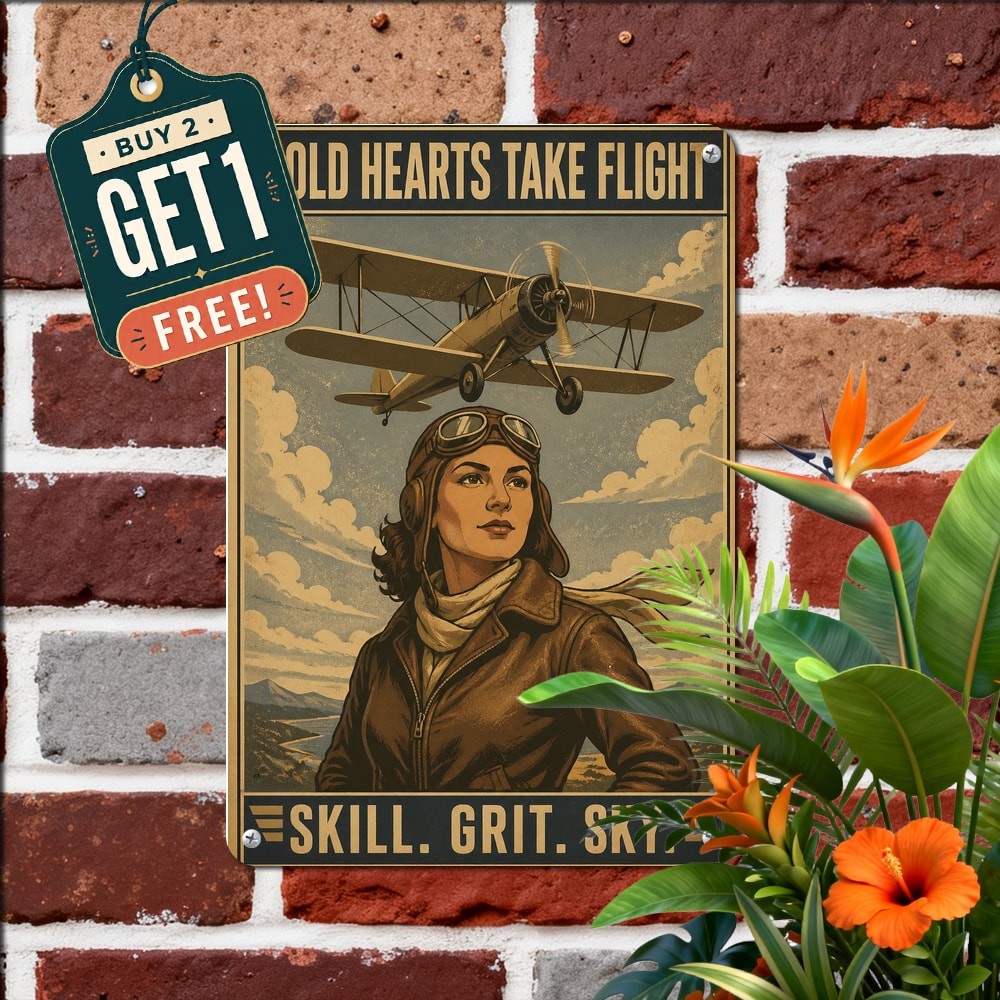 Never Underestimate A Woman Who Is A Pilot Female Aviation Tin Sign