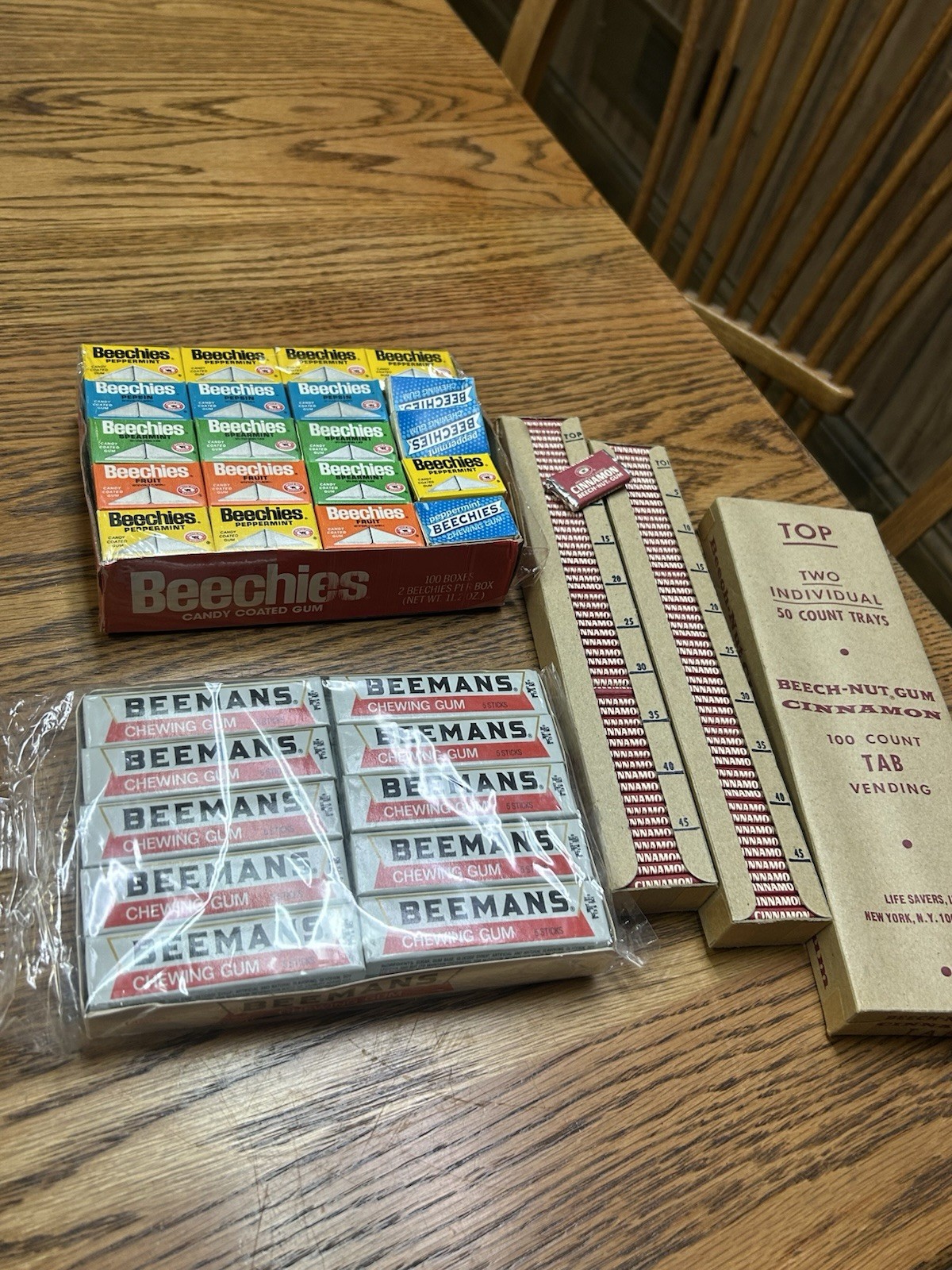 3 Boxes, Packs of Beechies, Beechnut, Beeman's Gum, Tab Gum for Vending Machines