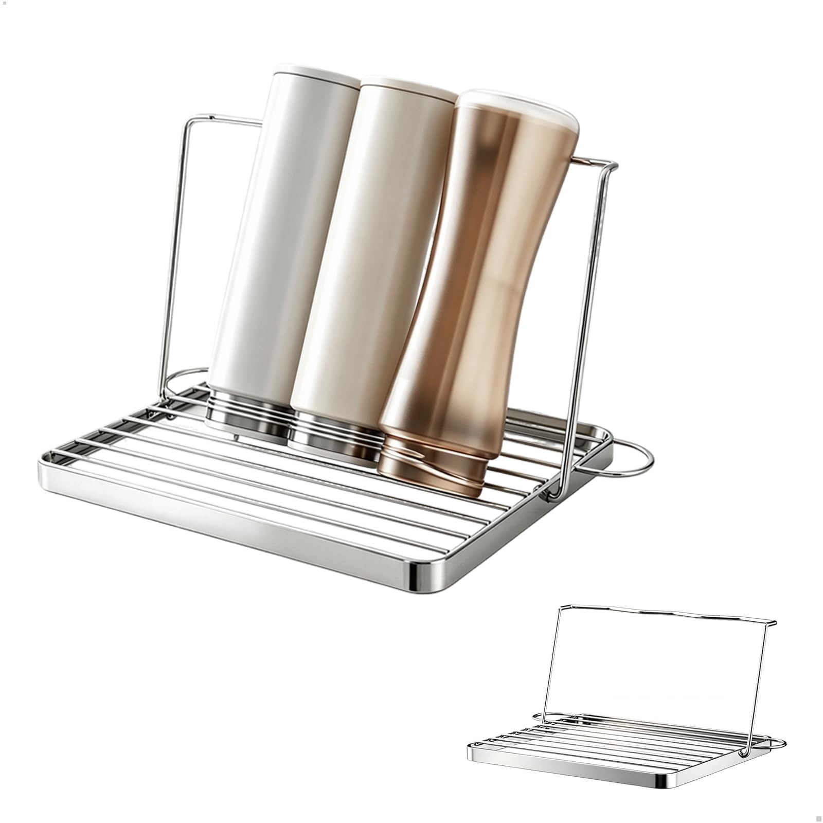 Drainer Rack Bottles, Bottle Rack Drainer, 304 Stainless Steel Foldable with