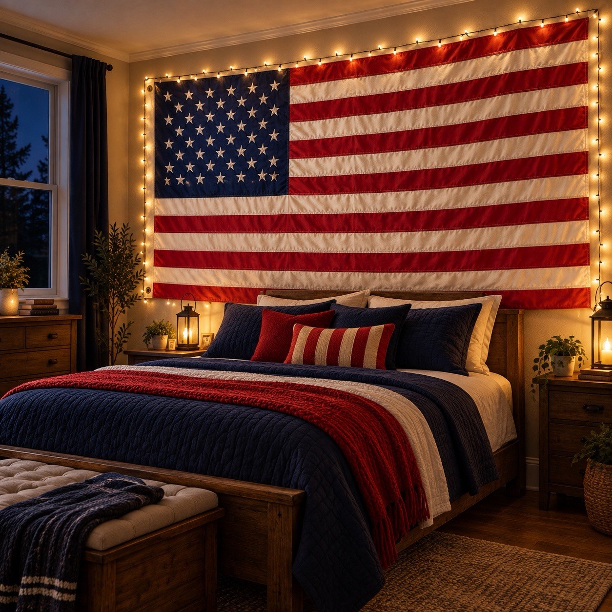 Valley Forge American Flag 4.4 x 8.6 ft 100% Cotton Bunting Made in USA