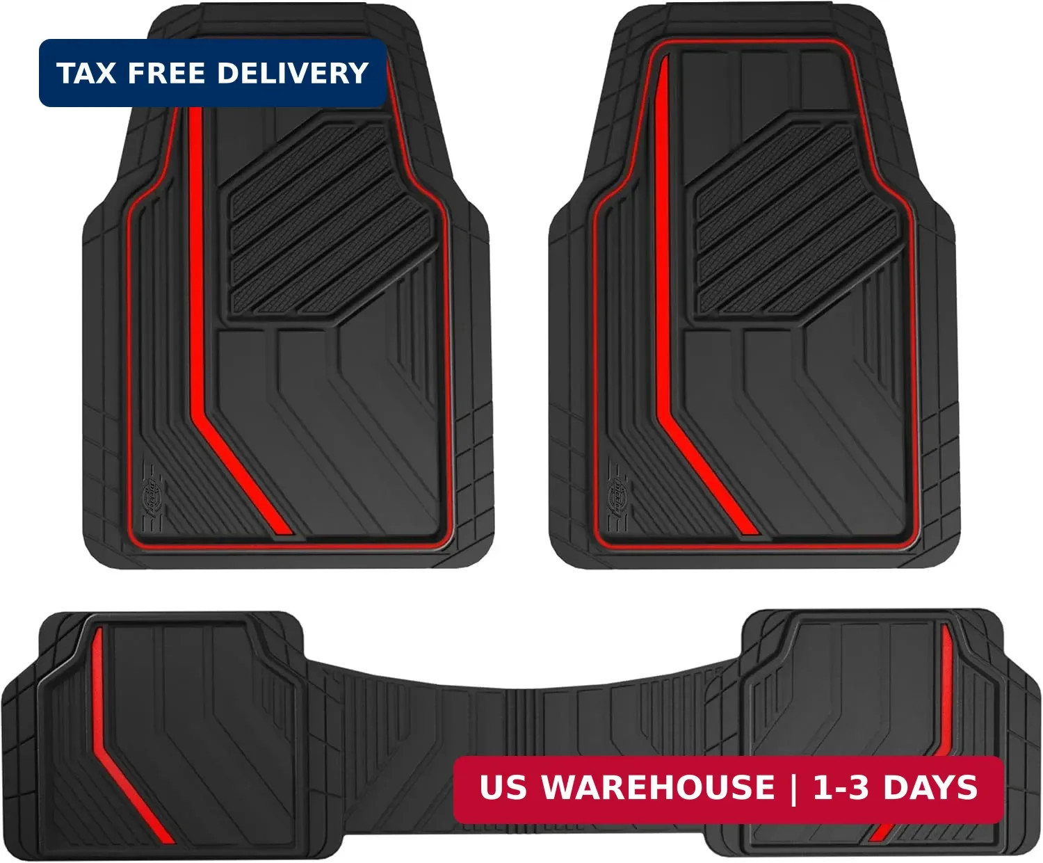 Dickies 3-Piece DuraSport Floor Mats, Heavy-Duty Mats for Cars, Trucks, SUVs - B