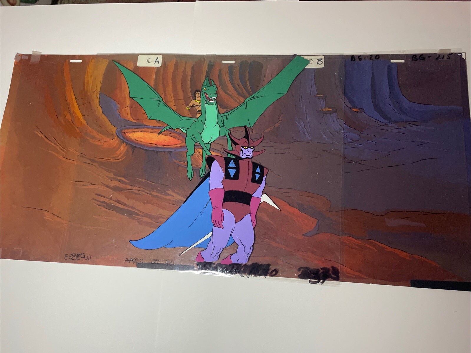 BLACKSTAR animation cel production art cartoons vintage He-Man PAN background X1