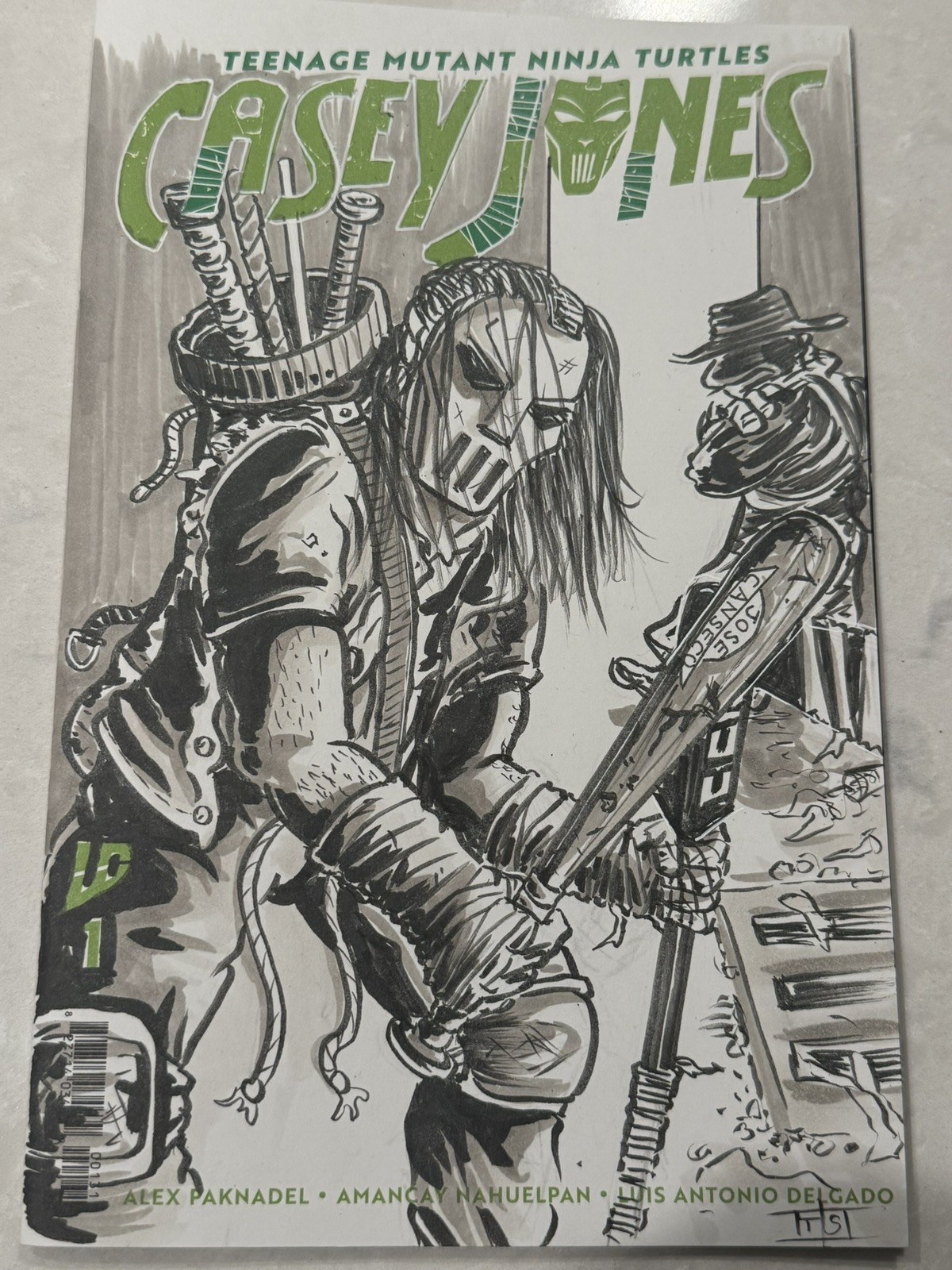 Casey Jones #1 Blank Sketch Variant Original Art Cover  Ninja turtles Tmnt