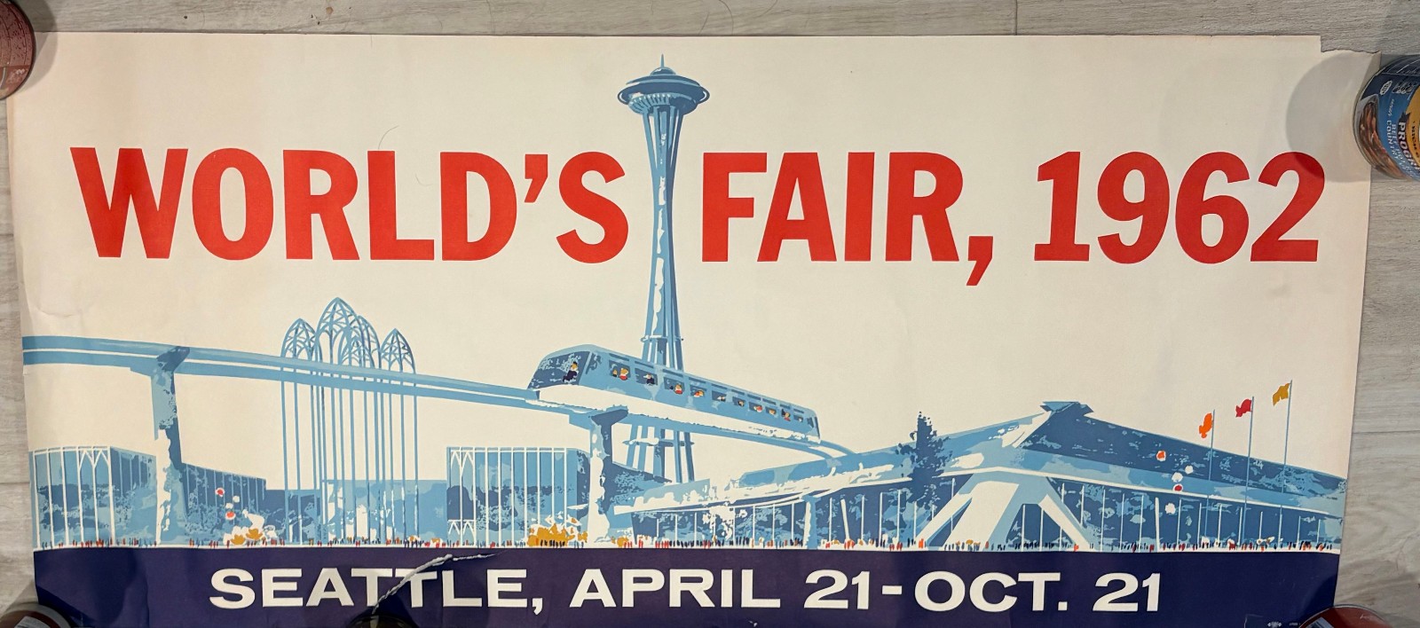 Original 1962 SEATTLE WORLD'S FAIR Banner Poster