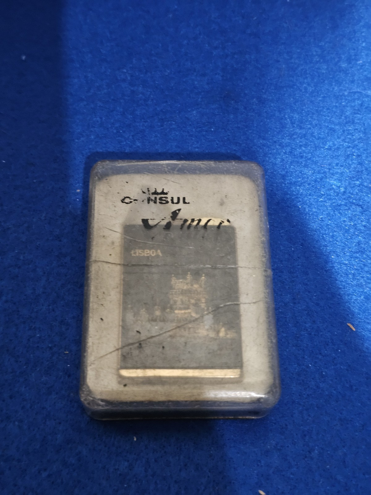 vintage Consul Amor perfume atomizer designed to resemble a lighter