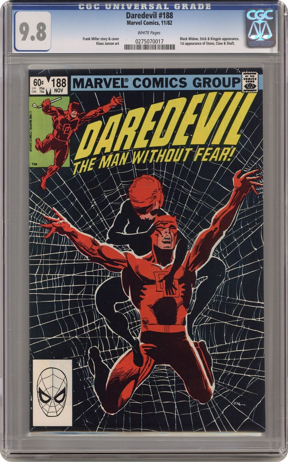 Daredevil #188 CGC 9.8 1982 0275070017