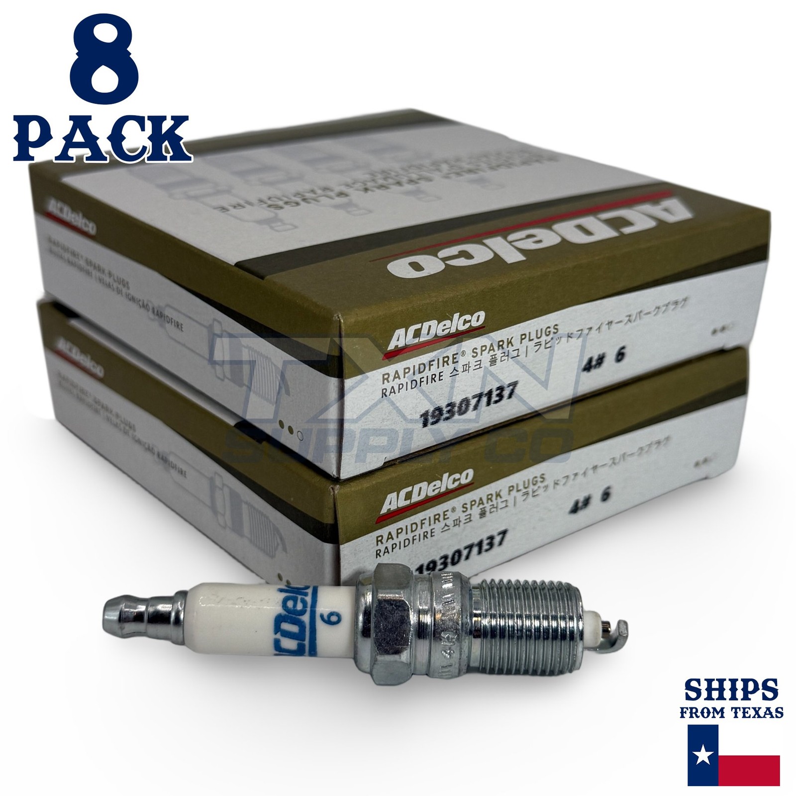 8 Pack GM ACDelco #6 RAPIDFIRE Platinum Spark Plugs