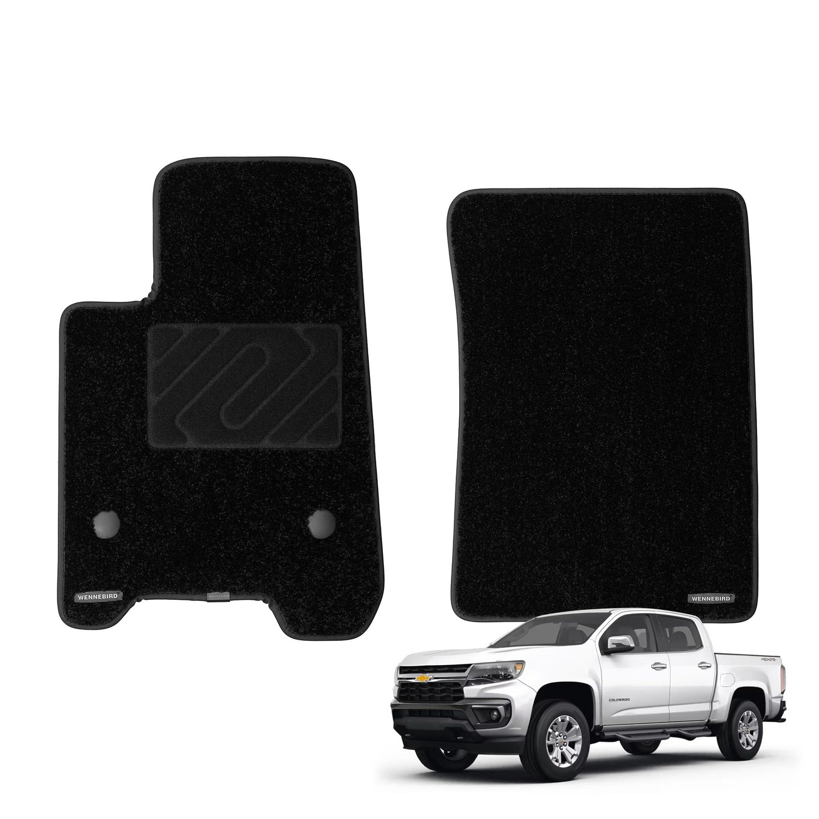 2Pc Front Carpet Floor Mats for Chevrolet Colorado Crew Cab 2023-2026 0.6 2Pc Front Carpet Floor Mats for Chevrolet Colorado Crew Cab 2023-2026 0.6