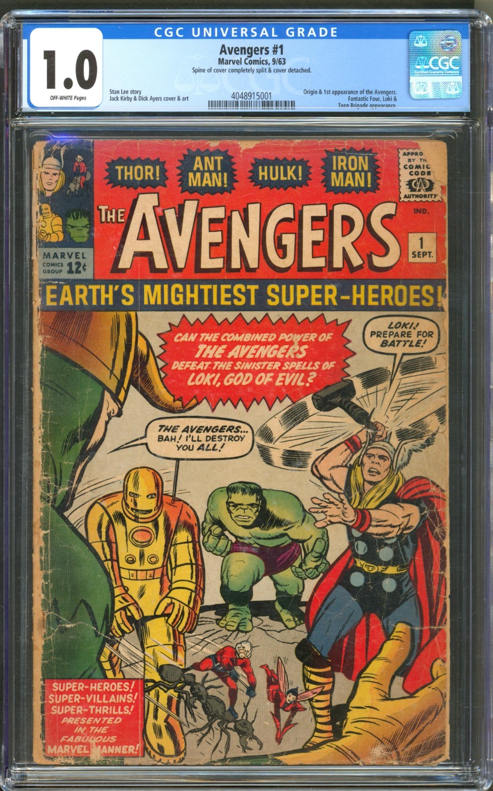 Avengers #1 CGC 1.0 Marvel Comics 1963 1st Appearance of the Avengers