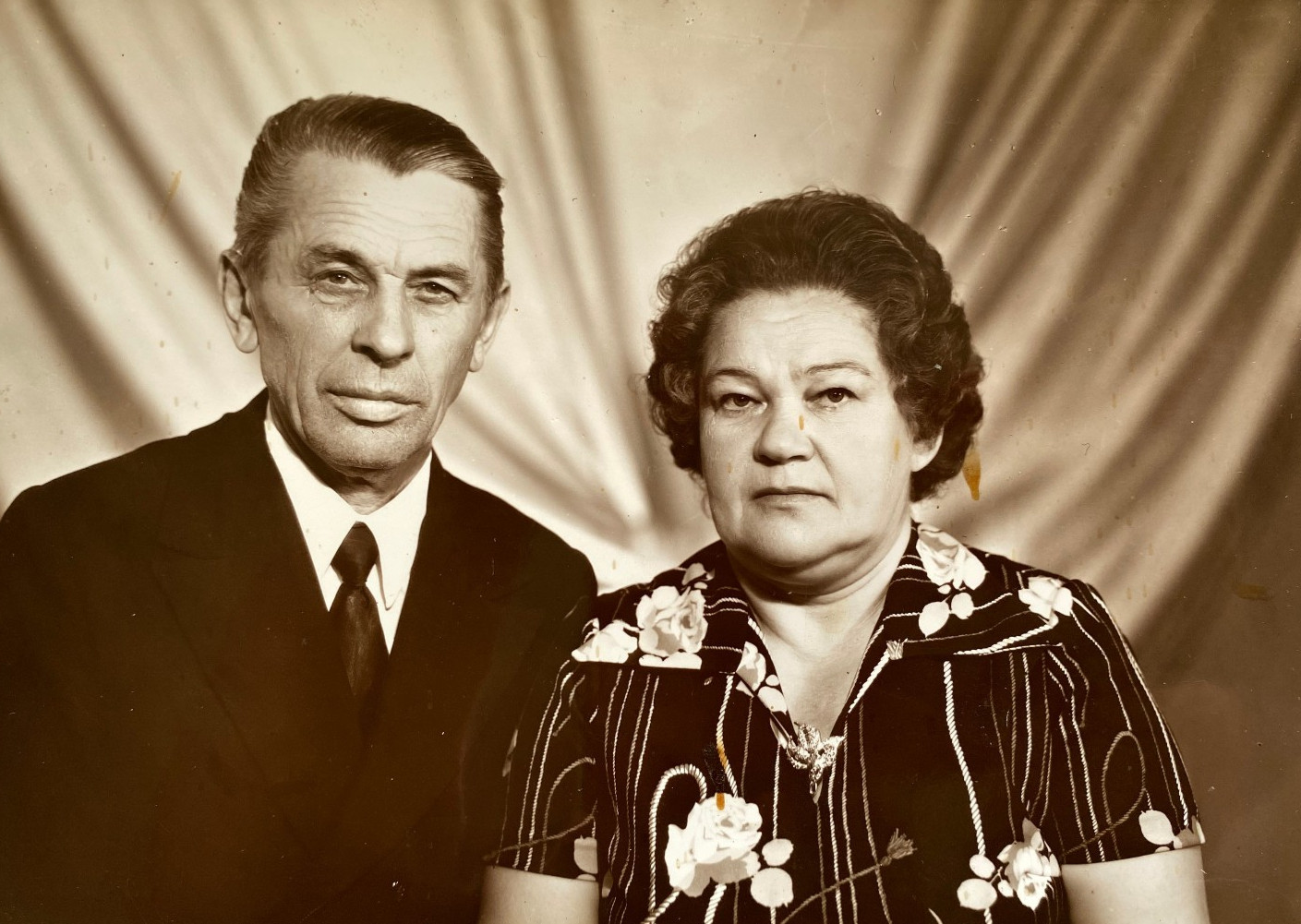 Handsome young man guy & beautiful woman portrait soviet life ussr vintage photo
