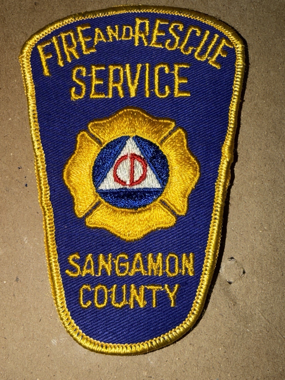 Vintage Sangamon County Illinois Fire Department Shoulder Patch NOS