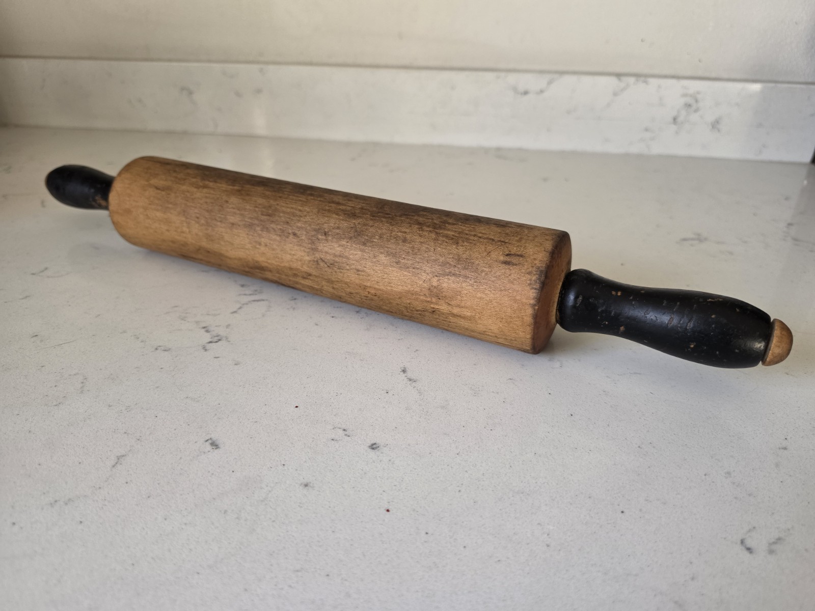 Antique Mid Century Primitive Wooden Rolling Pin 19.5\