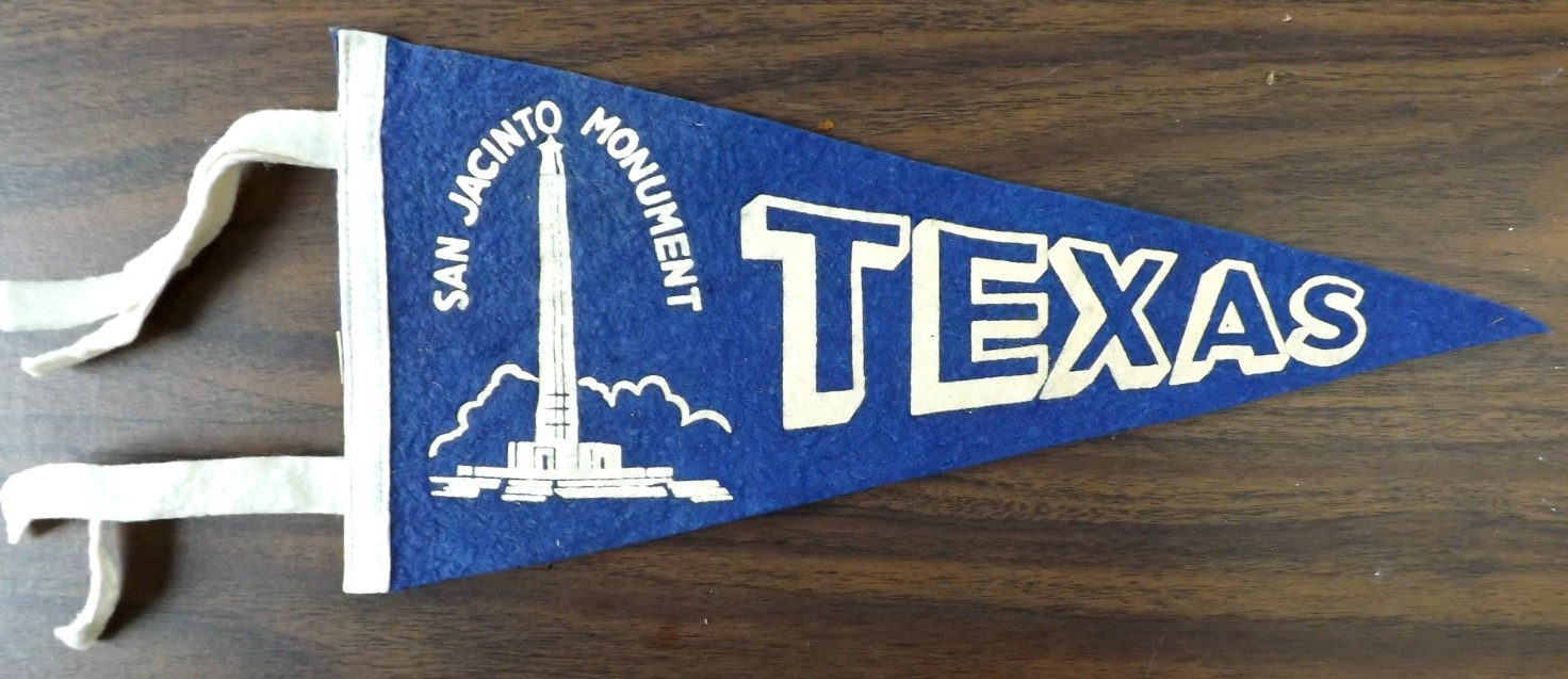 VINTAGE 1960s SAN JACINTO MONUMENT TEXAS PENNANT 12\