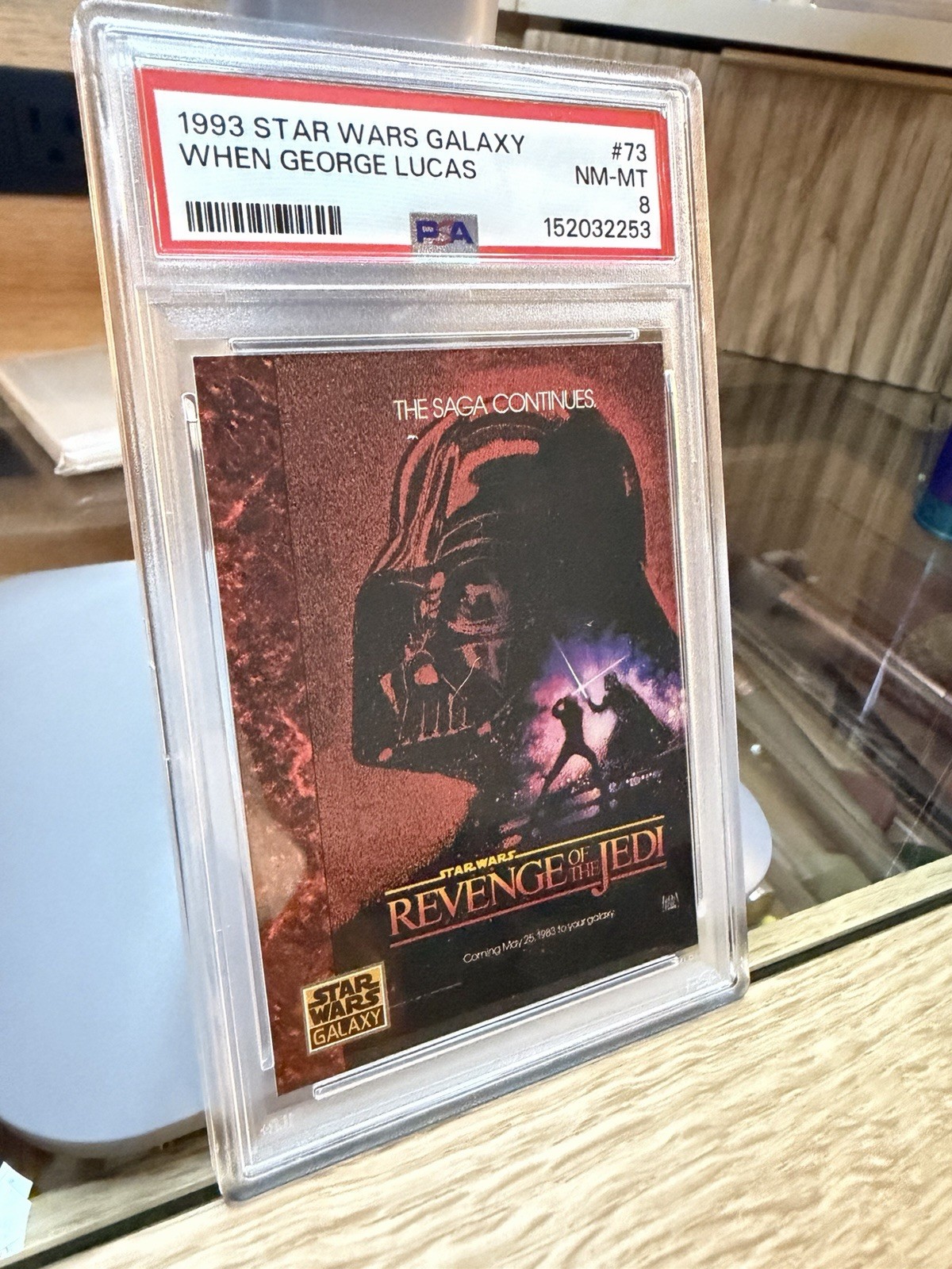 1993 Topps Star Wars Galaxy #73 When George Lucas PSA 8 NM-MT 152032253