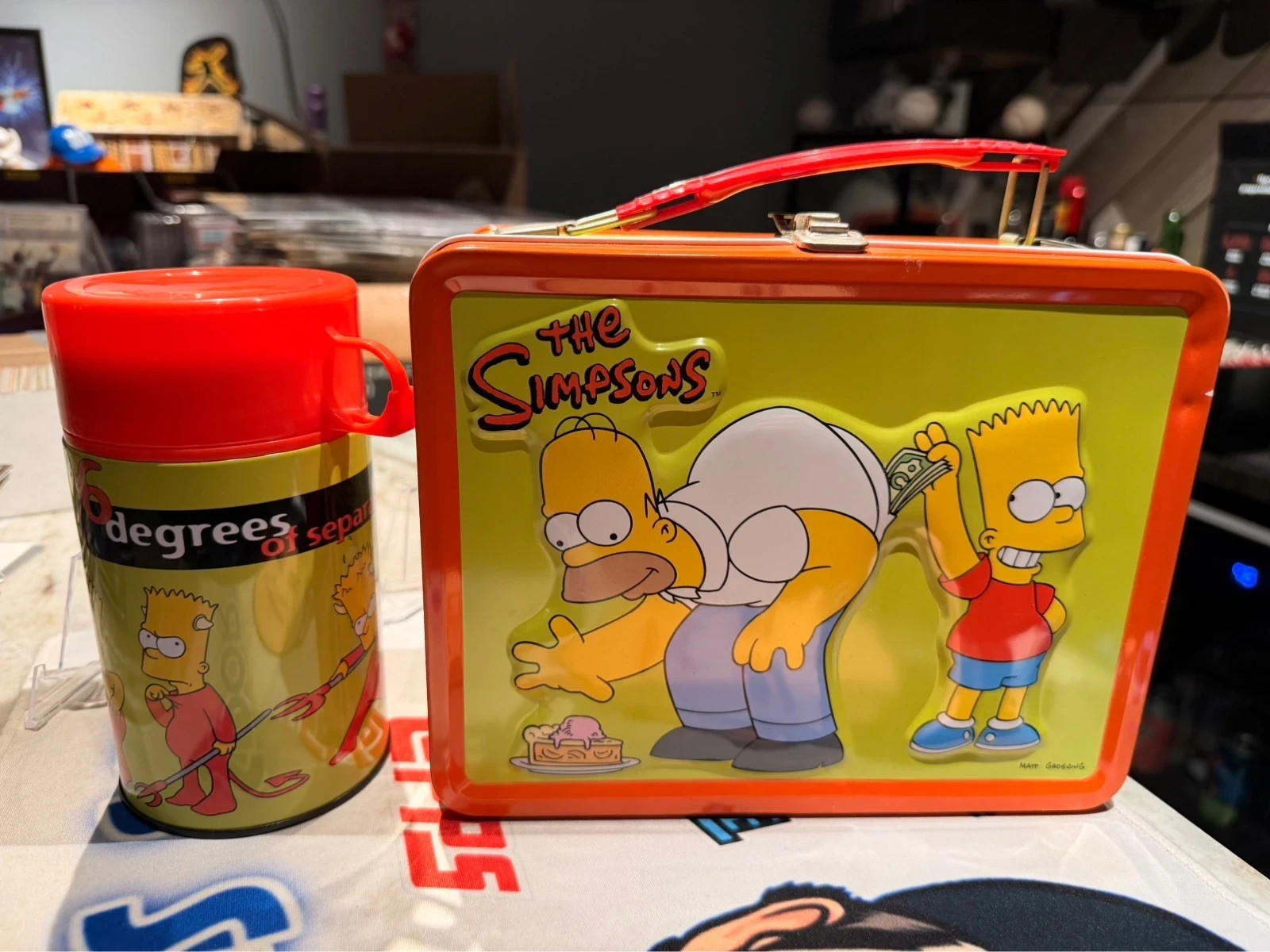 Brand New The Simpsons Homer Lunch Box Thermos Drink Container 2000 New Rare