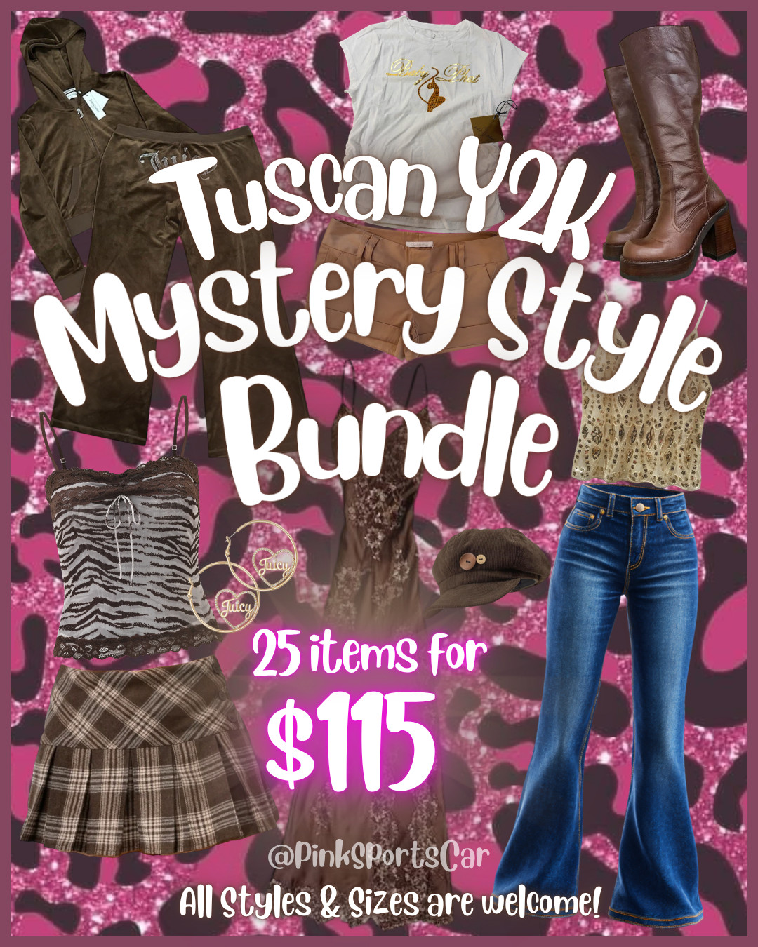 Y2K Mystery Style Bundle Big Box Curated for Women & Teen Thrifted Clothes Lot