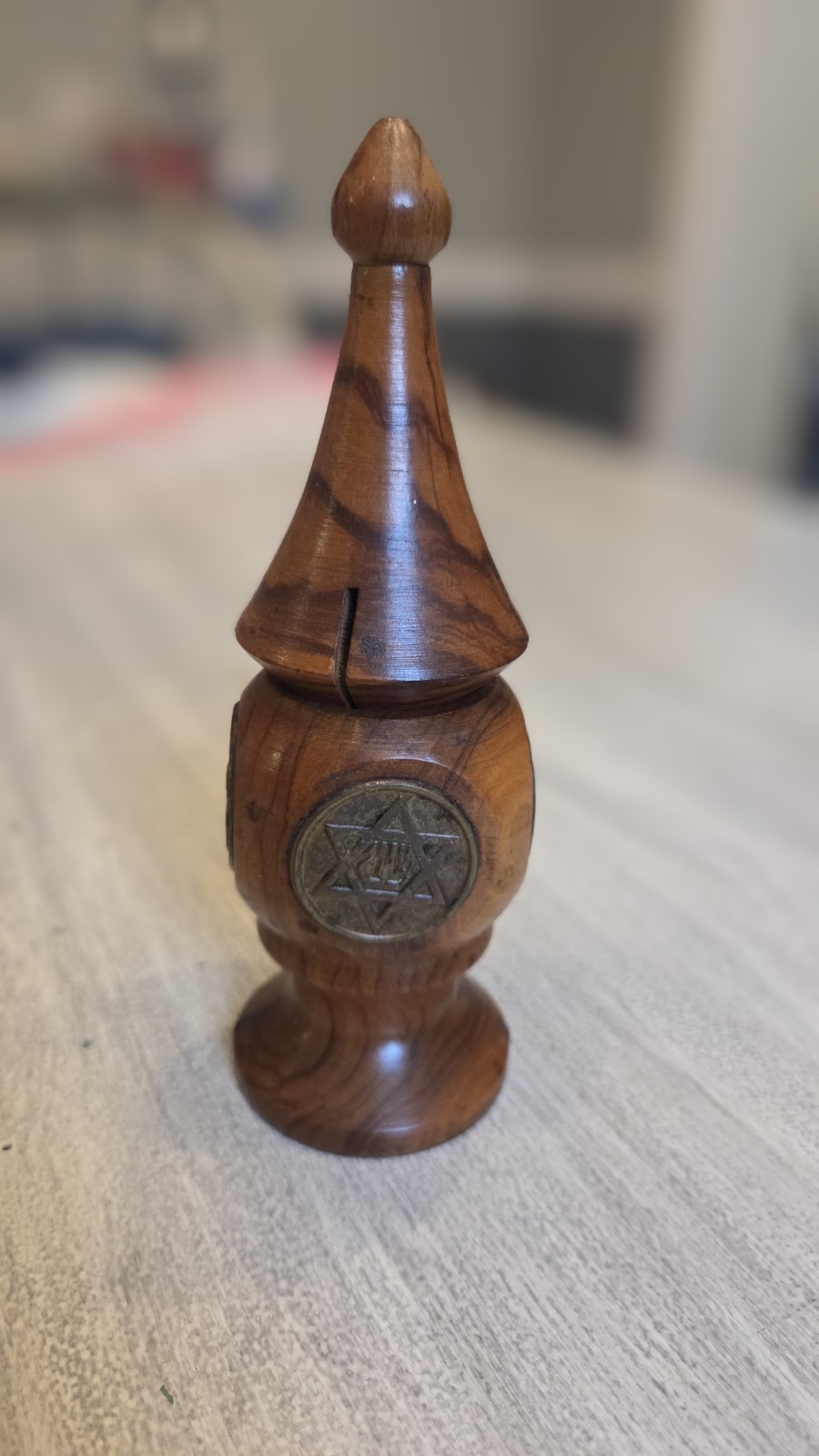  Vintage Olive Wood Traditional Besamim Tower Spices for Havdalah Shabbat Kodesh