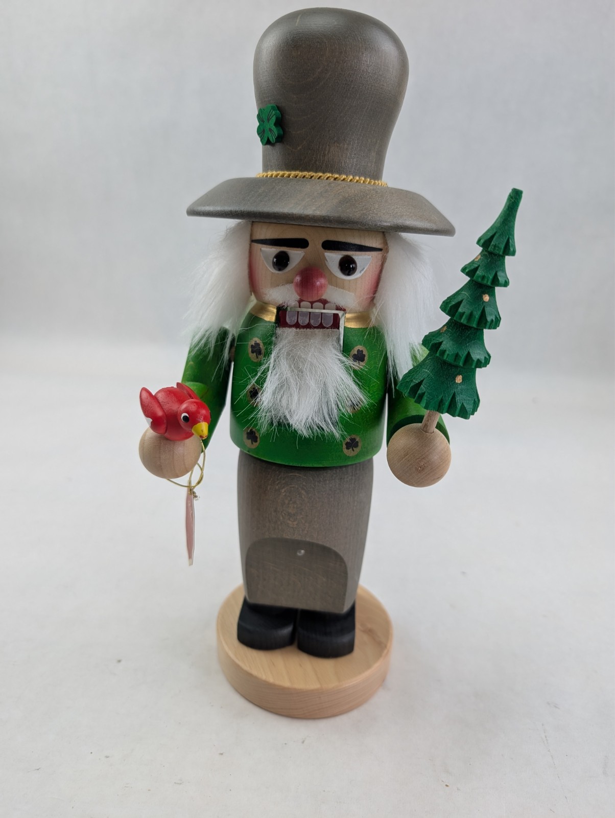 Steinbach Chubby Nutcracker Irish Boy with Christmas Tree and Red Robin READ
