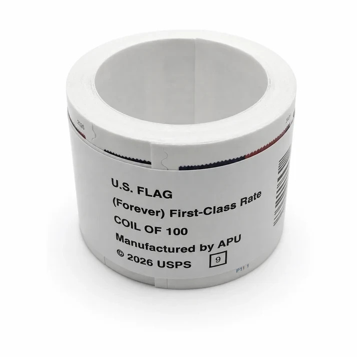 A Roll Of 100 2026 Flag Forever Stamps
