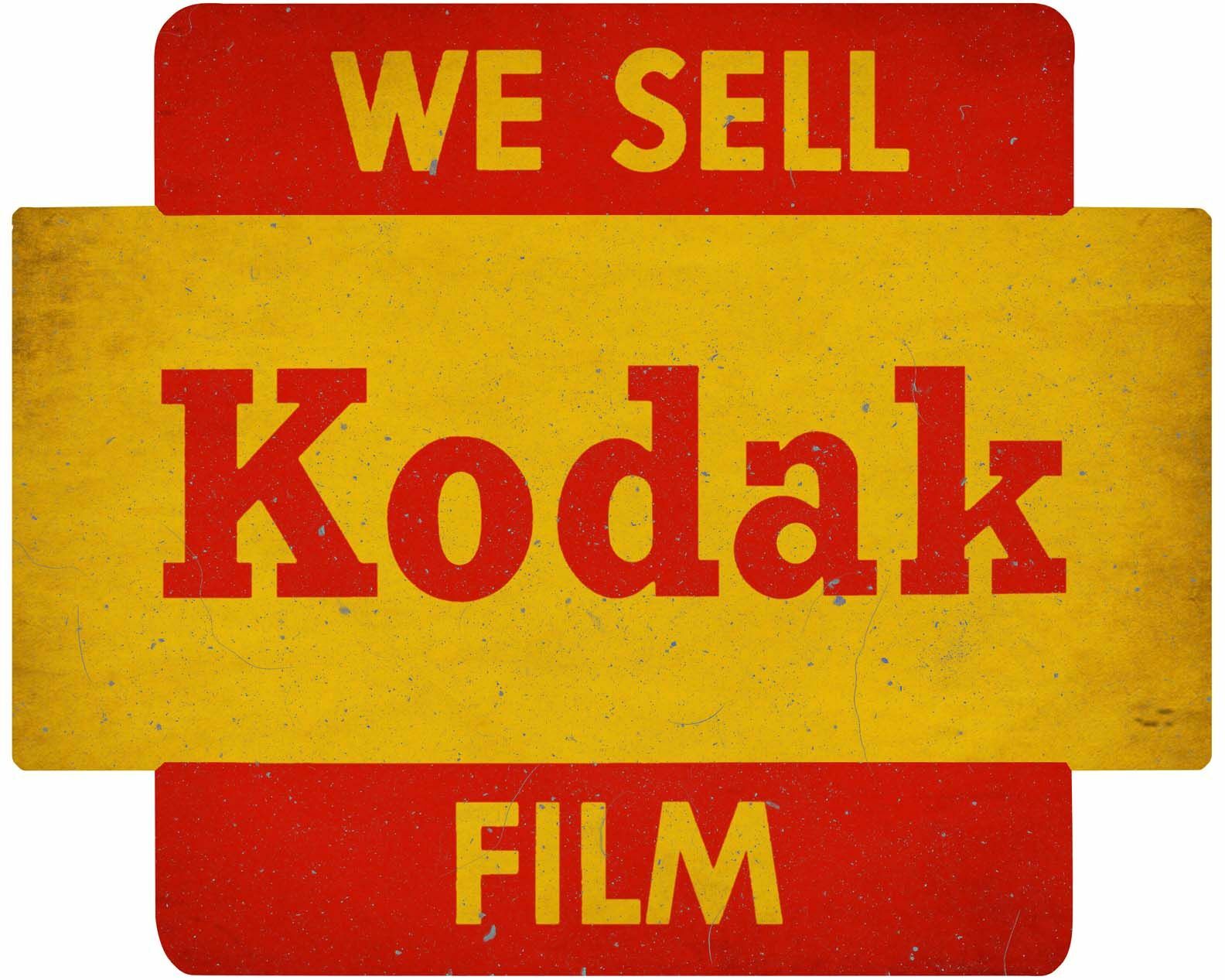 WE SELL KODAK FILM BRIGHT RED YELLOW HEAVY DUTY USA MADE METAL ADV AGED SIGN WE SELL KODAK FILM BRIGHT RED YELLOW HEAVY DUTY USA MADE METAL ADV AGED SIGN