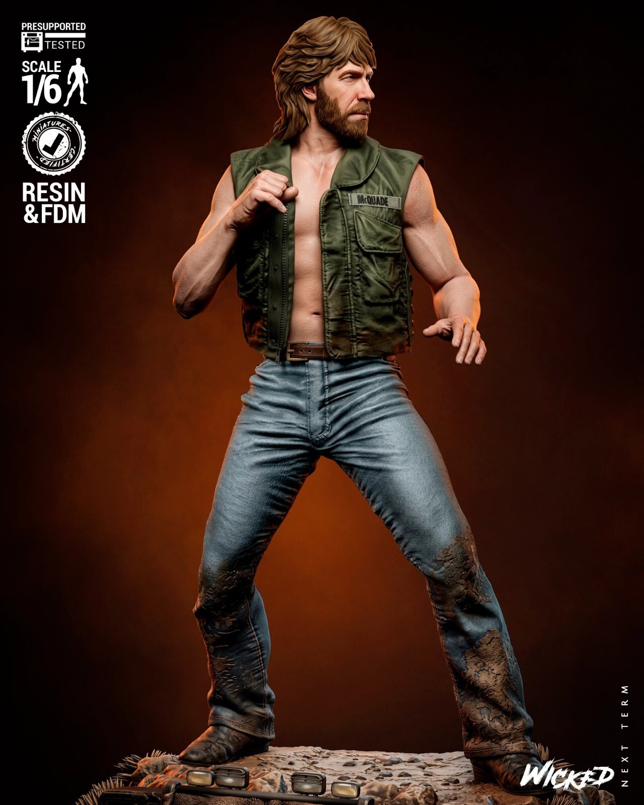 1:8 Chuck Norris Lone Wolf McQuade UNPAINTED High Quality Garage Kit
