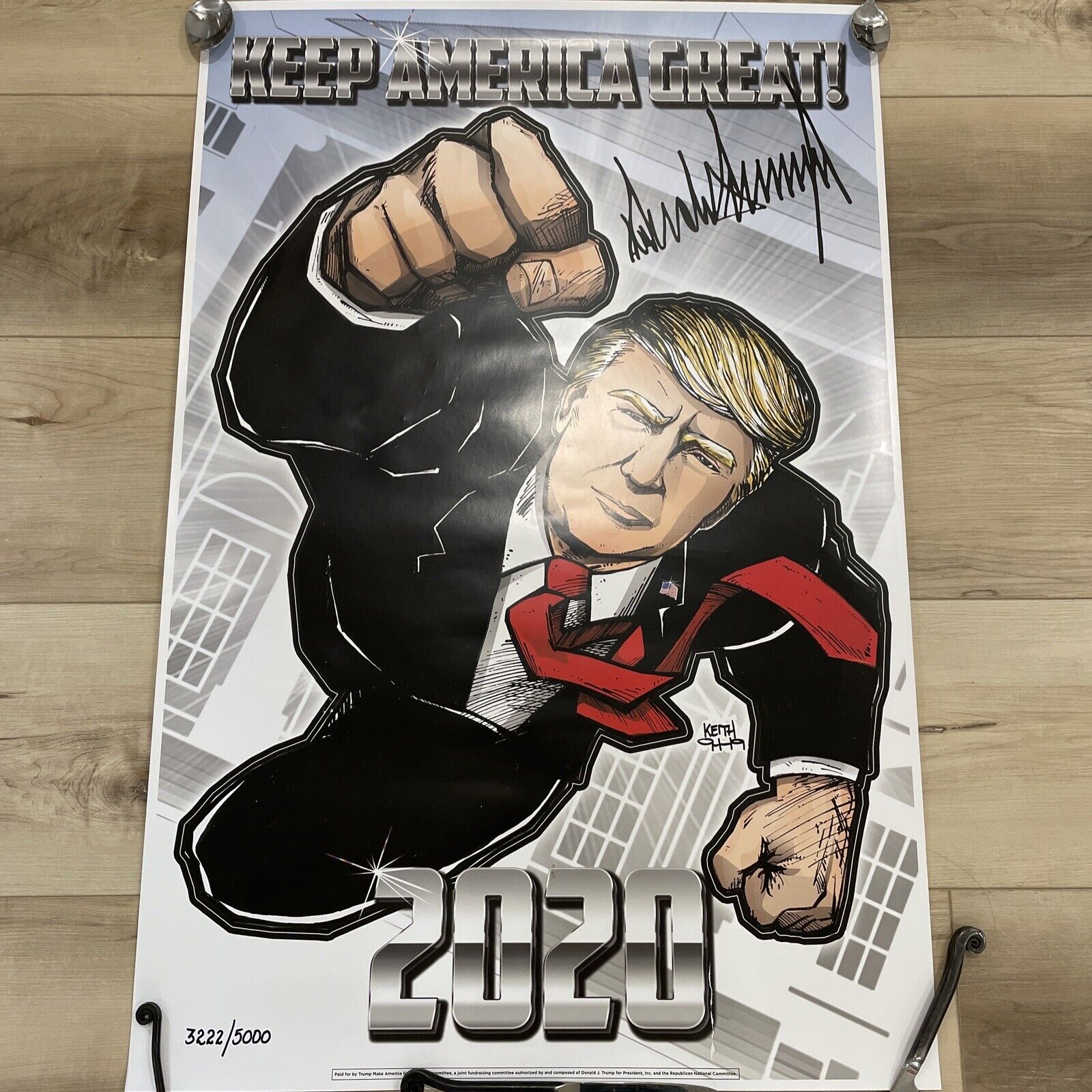 NEW Official Donald J. Trump Keep America Great 2020 Poster LE #3222/5000 READ*
