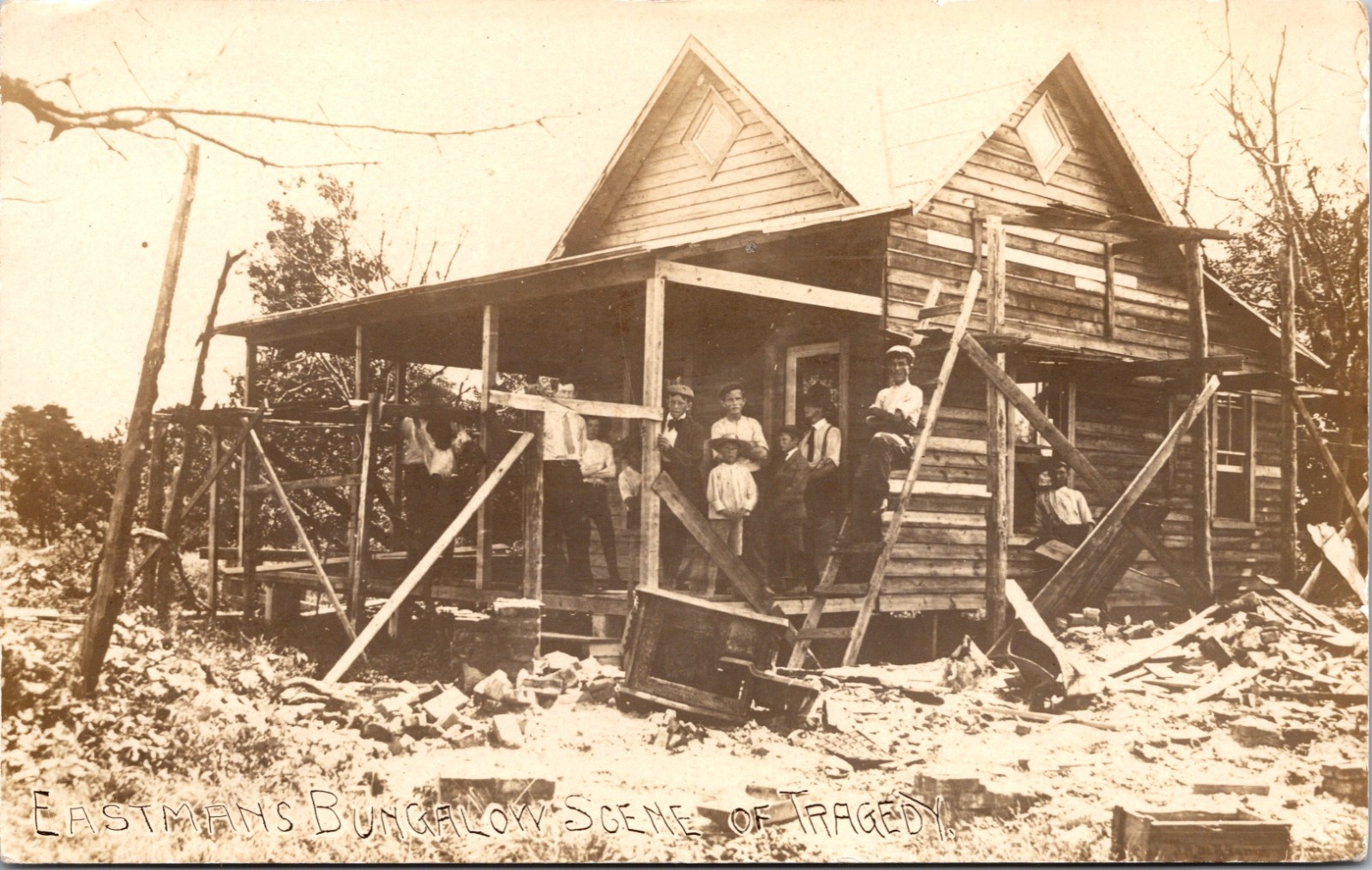 Eastman’s Bungalow Scene of Tragedy RPPC 1908 Bozman Maryland Murder Link