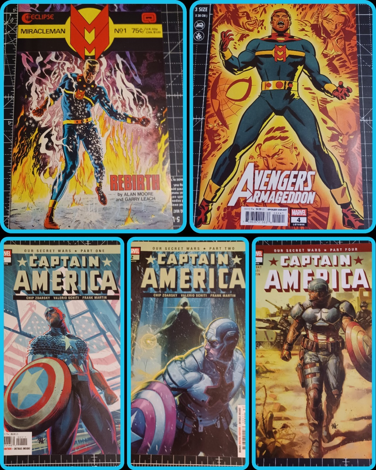 Miracleman 1 1985 Captain America 1 2 4 Avengers Armegedon 4 1st David Colton MM