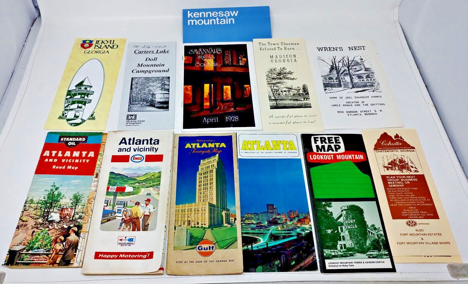 Vintage Georgia Maps Travel Brochures Lot Road Maps City Guides Historic Sites