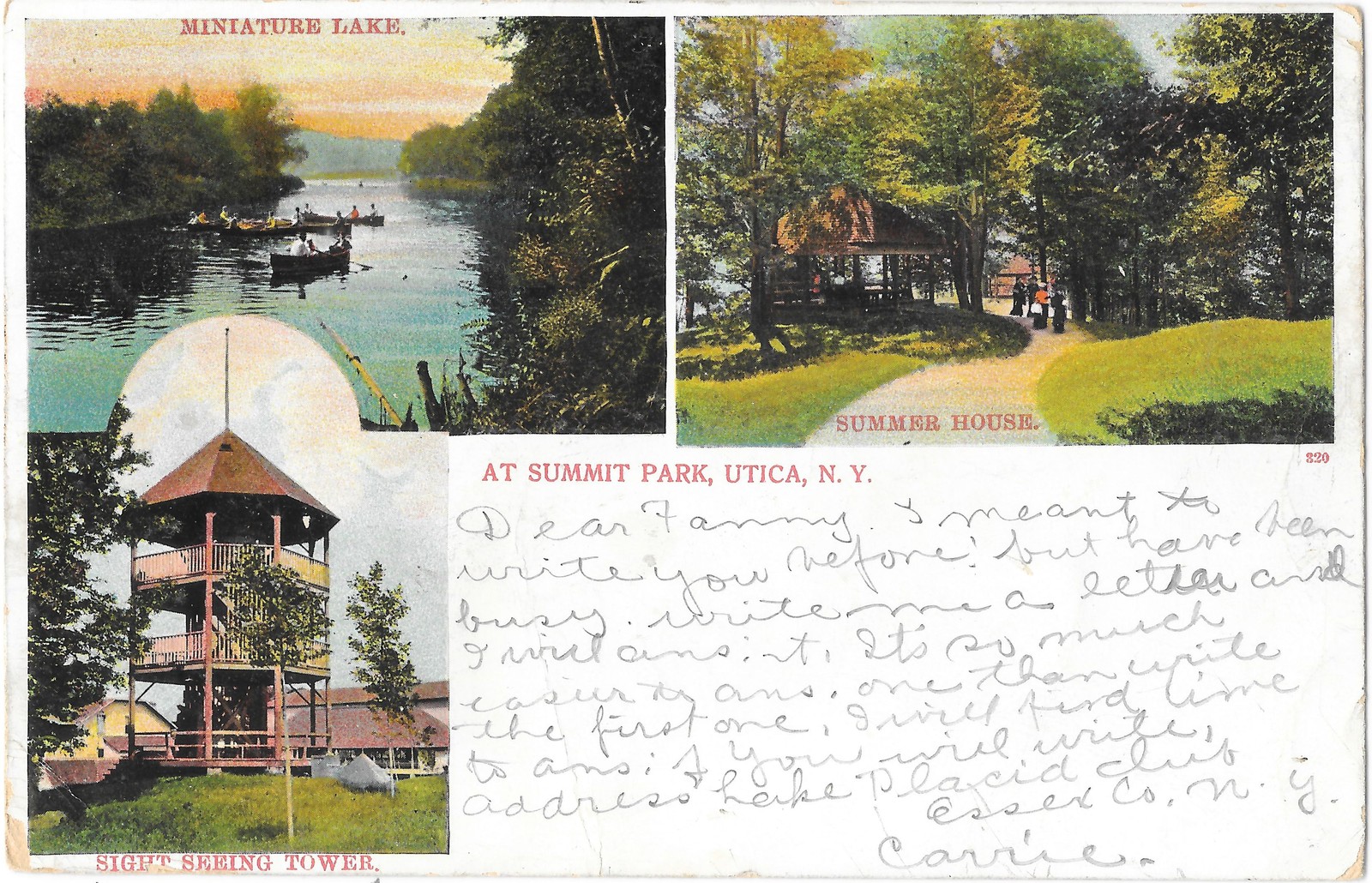 Summit Park Utica NY Multi-View A.C. Bosselman Postcard c1907 Litho