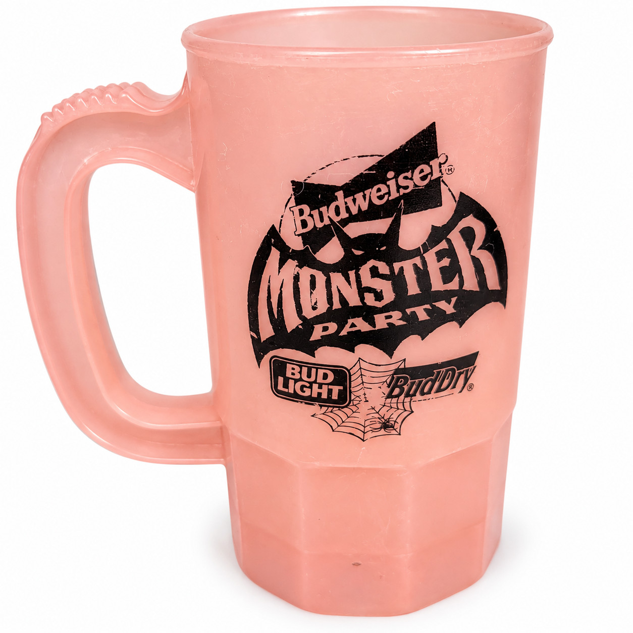 Vintage 1990s Budweiser Monster Party Super Mug Pink Plastic Halloween Beer