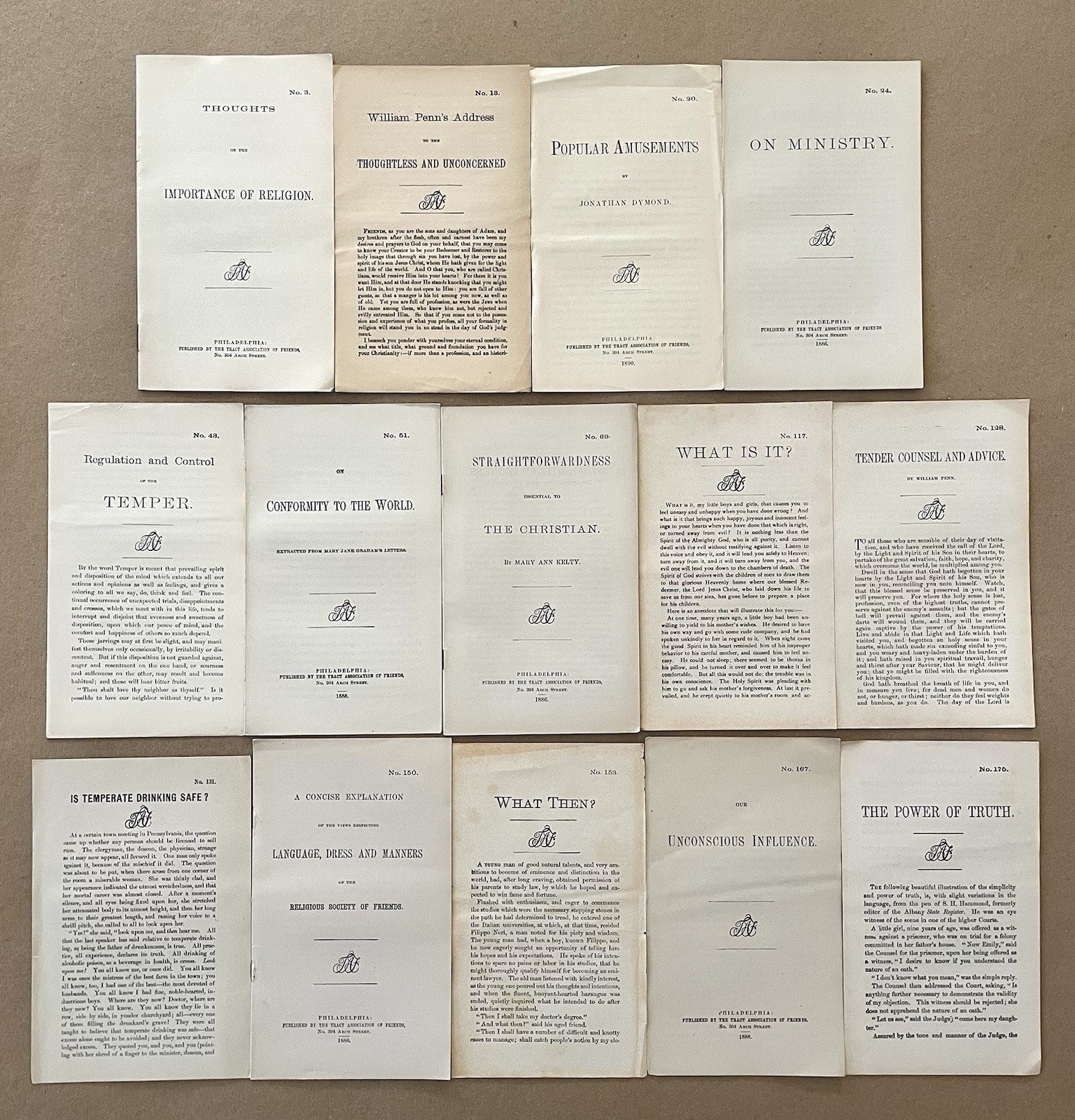 Society of Friends LOT OF 14 VARIOUS THEOLOGICAL TRACTS, Pamphlets (Quakers) VG Society of Friends LOT OF 14 VARIOUS THEOLOGICAL TRACTS, Pamphlets (Quakers) VG