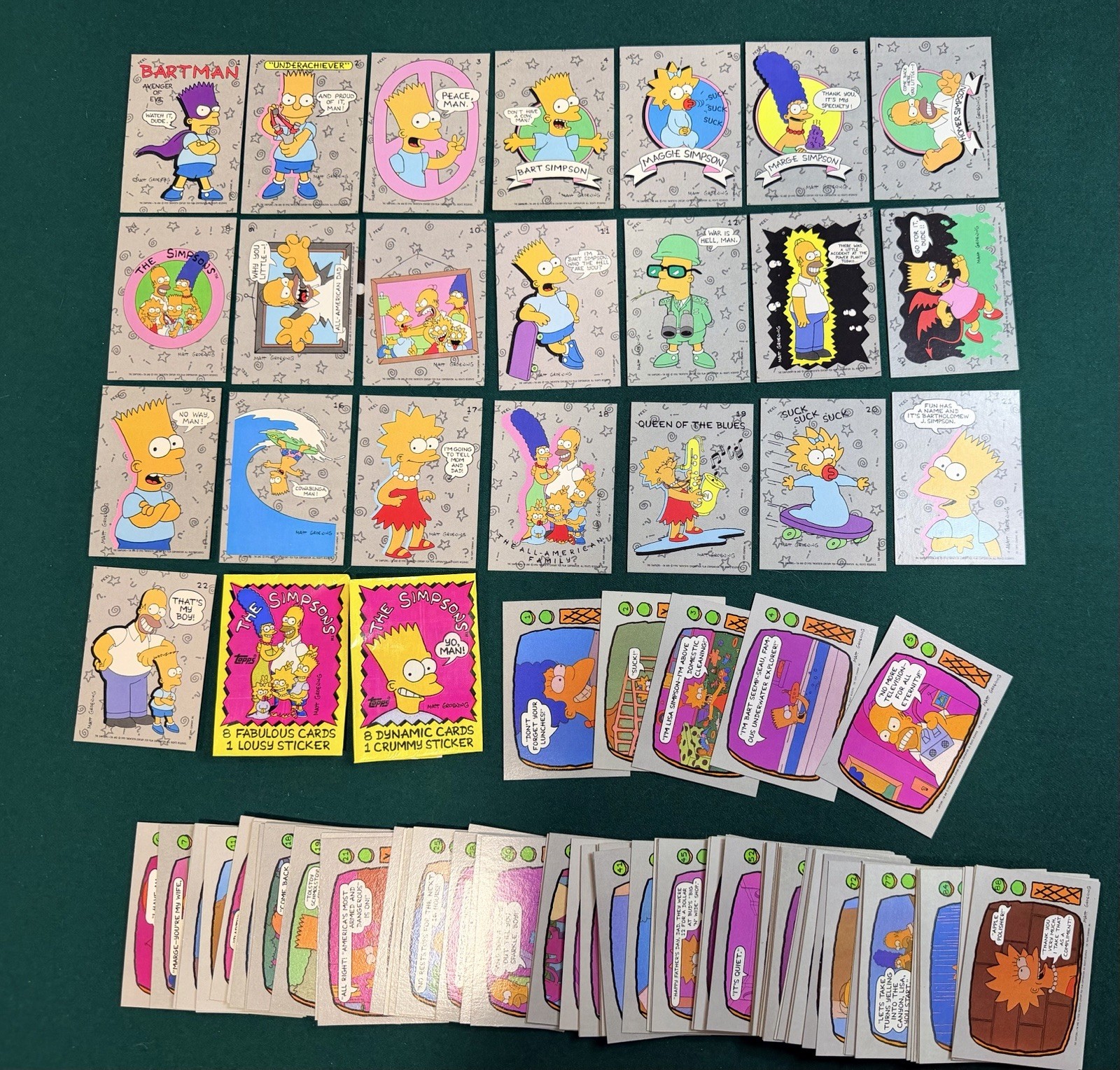 1990 Topps The Simpsons 22 Card Sticker PLUS 88 Card Base Set BARTMAN ROOKIE