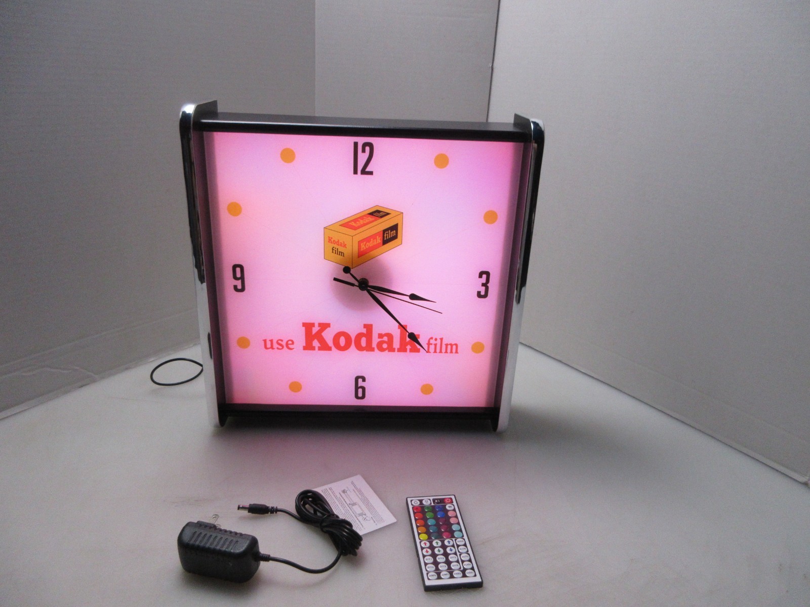 Use Kodak Film LED light up Advertising wall clock Brand New