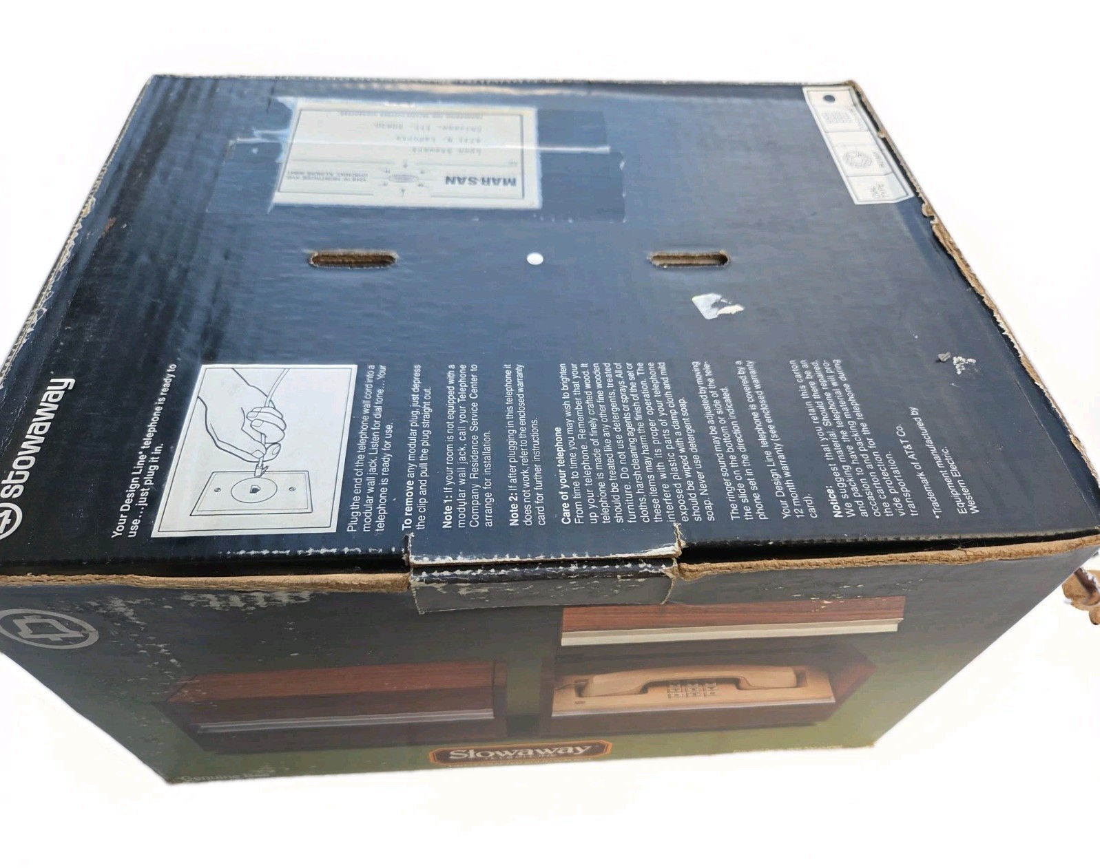 Vintage 1970s AT&T Stowaway Telephone MCM New Old Stock Box Original Papers WOW