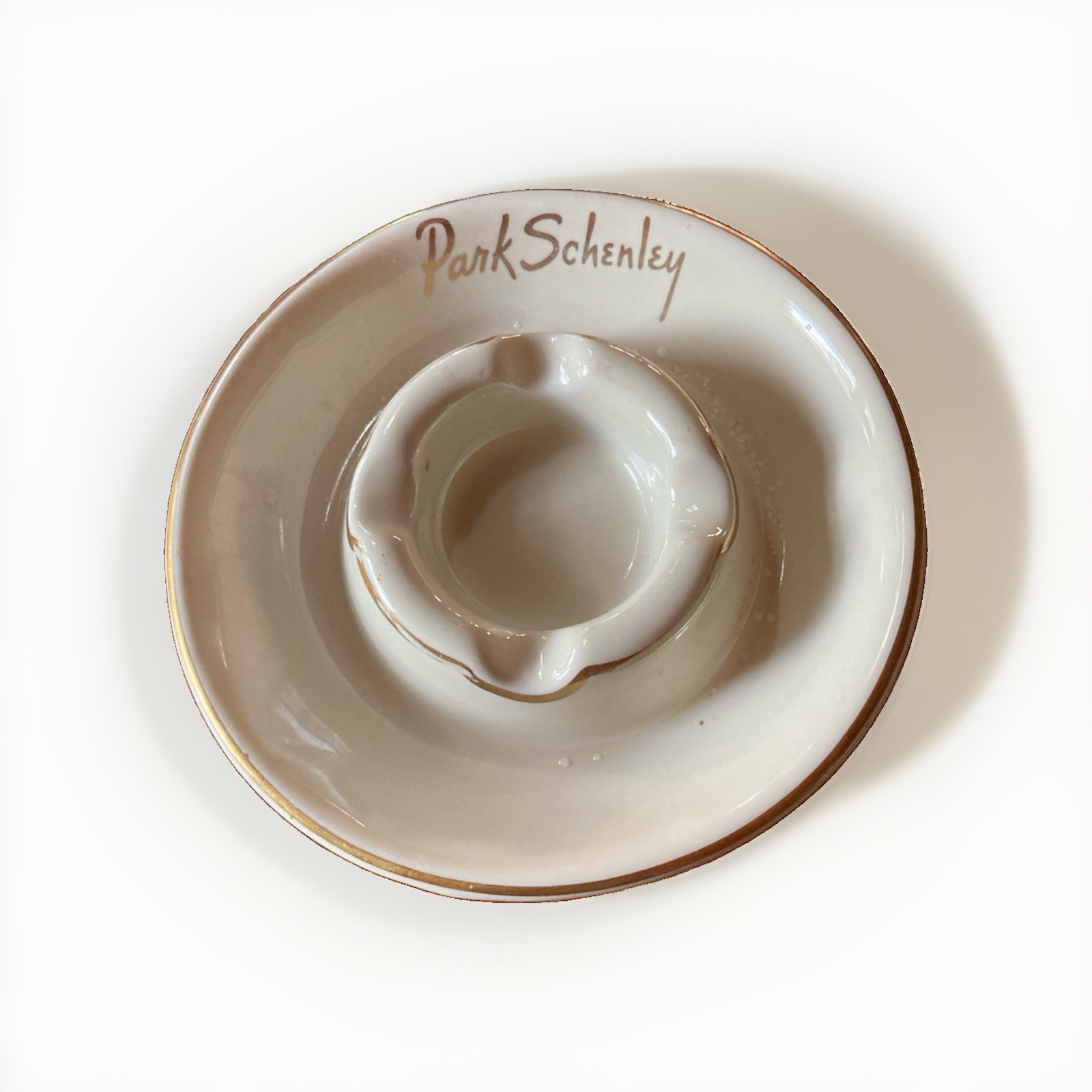 Vtg 50-60s Ceramic Hall Ashtray 666 Park Schenley Restaurant Pitts Pa