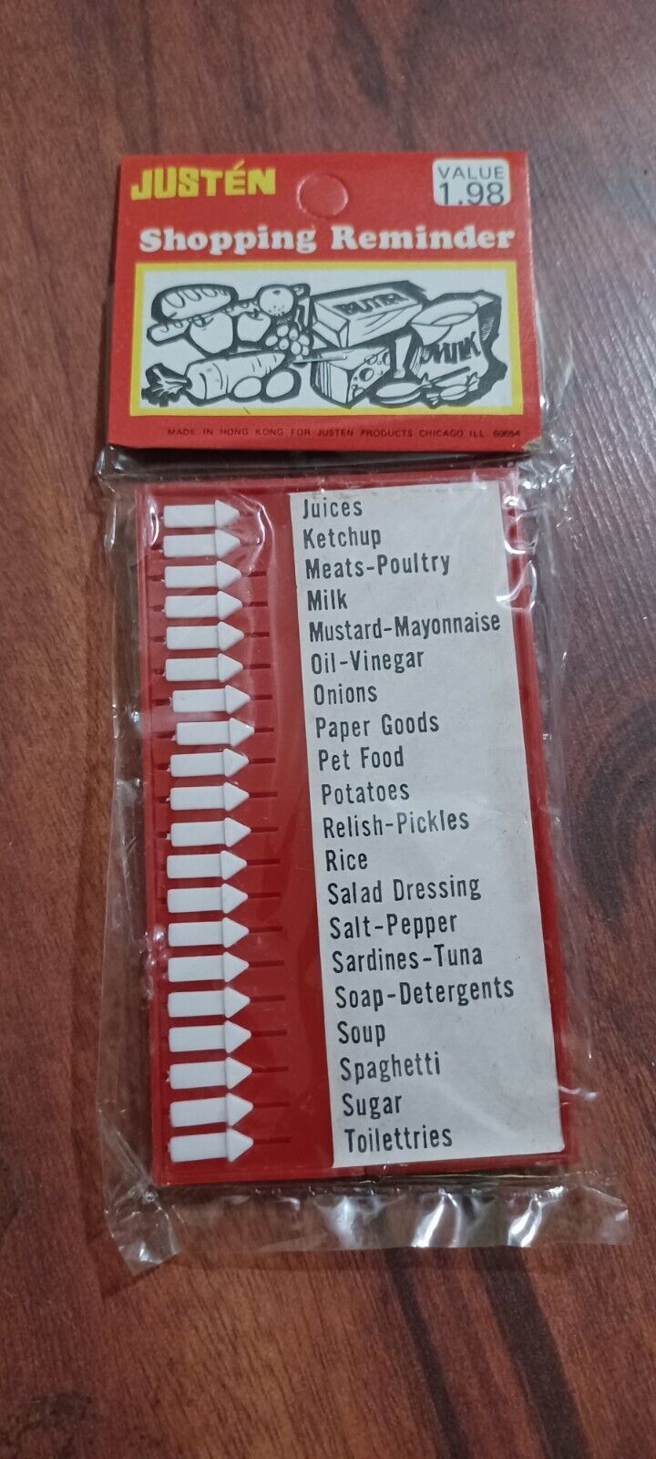 new Vintage Pocket Shopping Reminder Grocery List Kitchen Accessories 1970’s