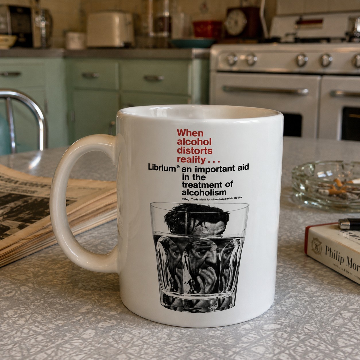 Vintage Librium Alcoholism Treatment Advertising Coffee Mug 11 oz Funny Retro...