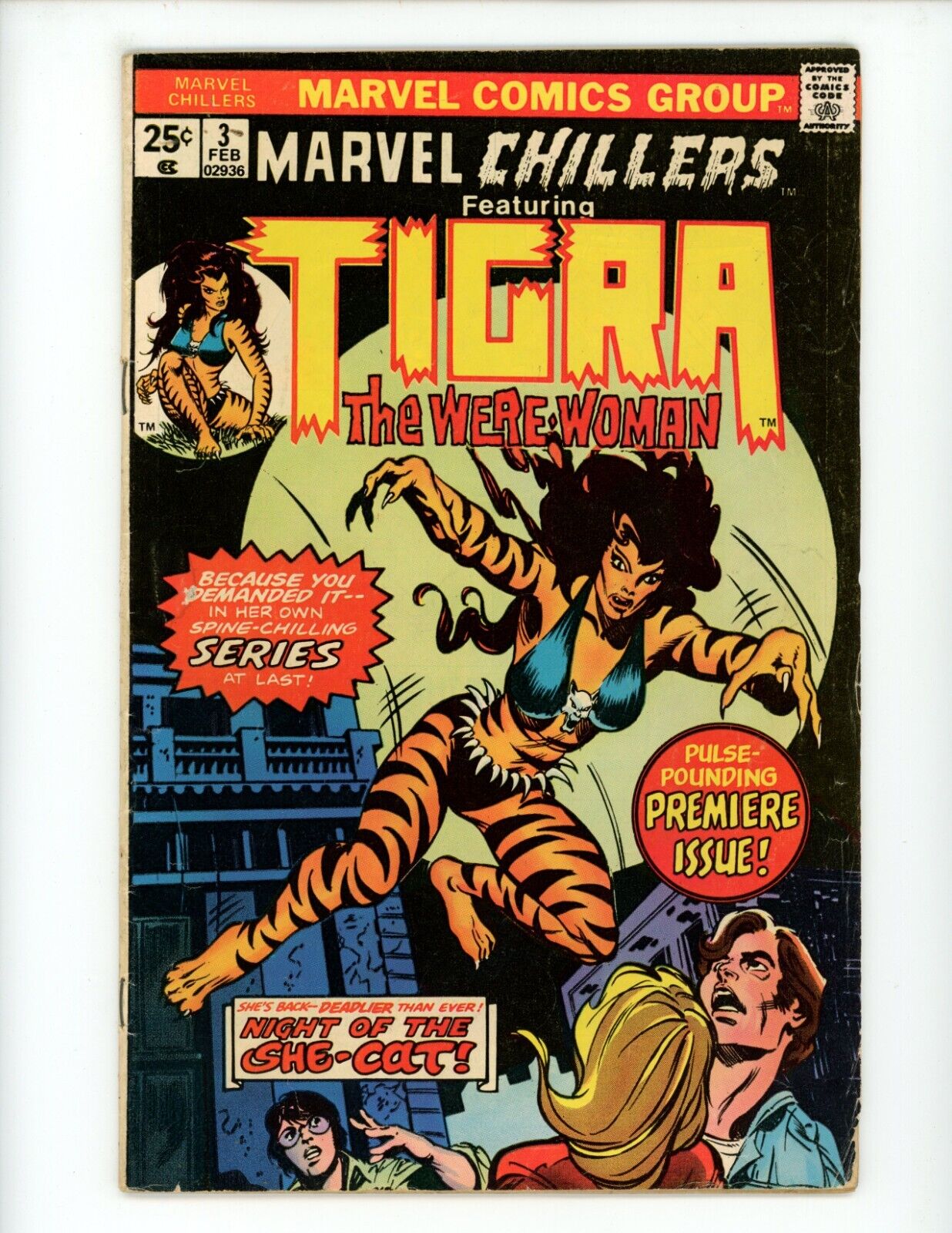 Marvel Chillers #3 Comic Book 1976 FN Howard Chaykin Tigra Comics