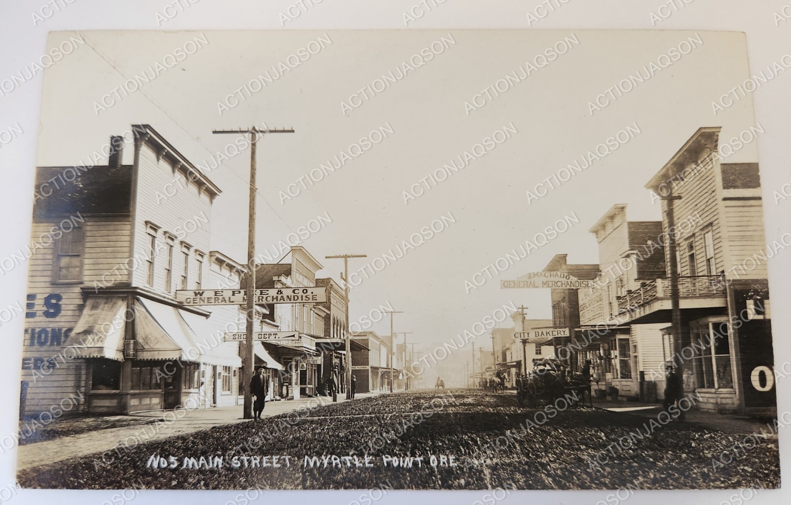 RPPC Myrtle Point Oregon Main Street View Dirt Road Bakery General Store Signs