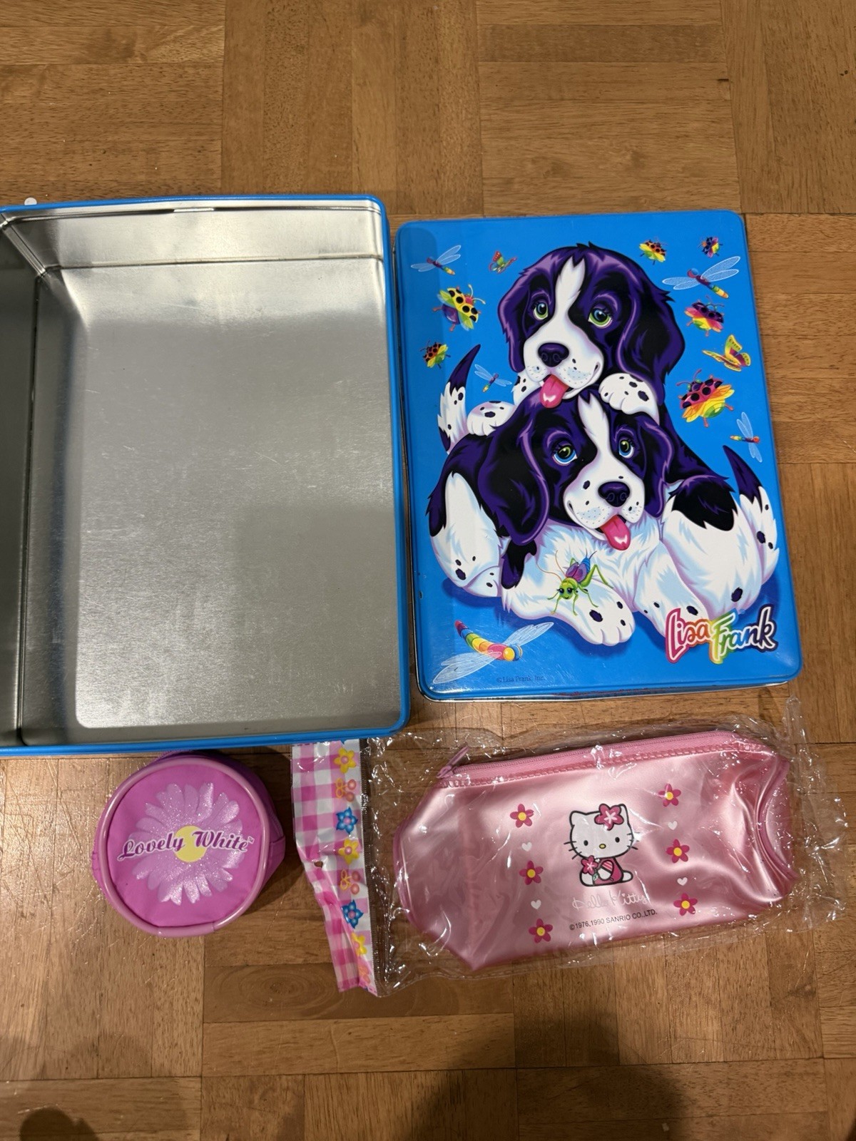 Vintage Lisa Frank Puppies Big Tin