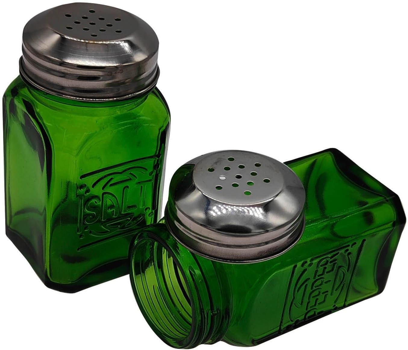 Vintage Salt and Pepper Shakers (Green, Medium)